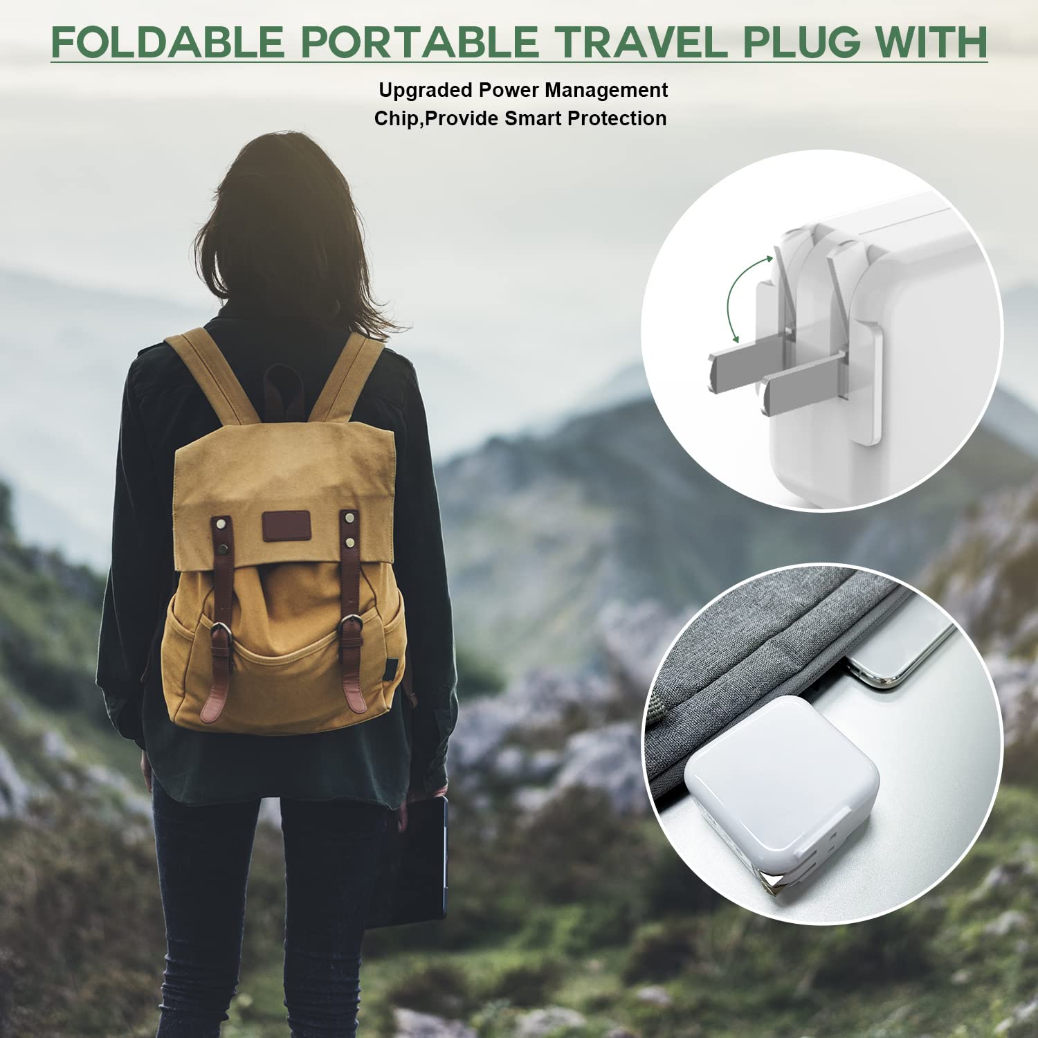 Apple MFi Certified 12W Fast Charger with 3.3FT Lightning Cable - 2-Pack Foldable Travel Plug for iPhone 14/13/12/11/X/8, iPad Pro/Air/Mini - Perfect for Home, Office & Travel Charging