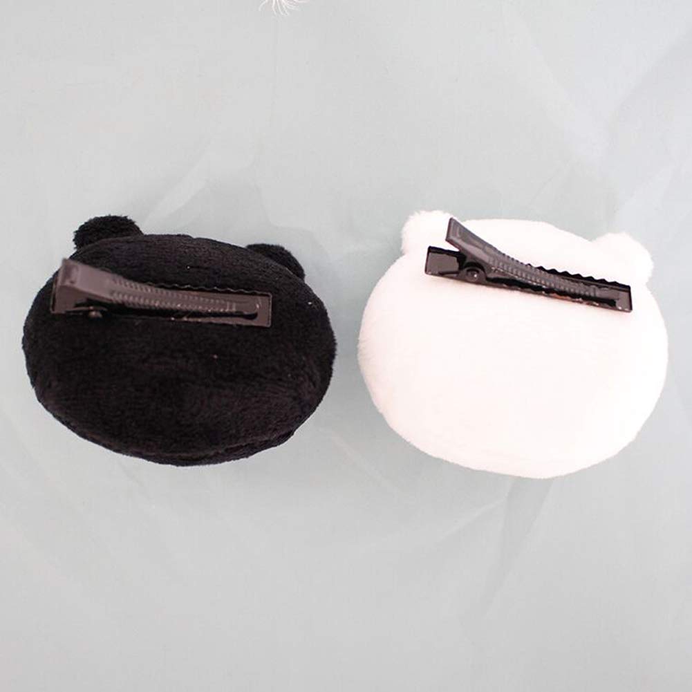 ANOGOL Black and White Bear Hair Clips - Cute Animal Cosplay Hair Accessories for Women & Girls | Perfect for Costume Parties, Anime Conventions & Daily Wear