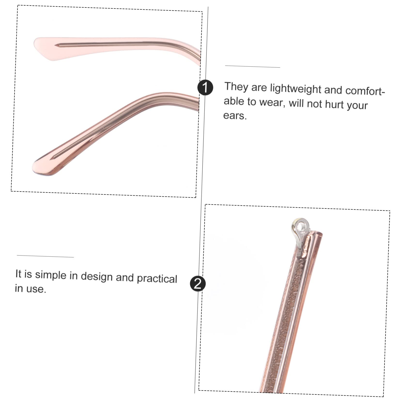 Healvian 5 Pairs Universal Glasses Repair Kit - Replacement Sunglasses Arm Legs & Hinge Plates for Men & Women - Fix Broken Eyeglass Frames at Home, Office or Travel