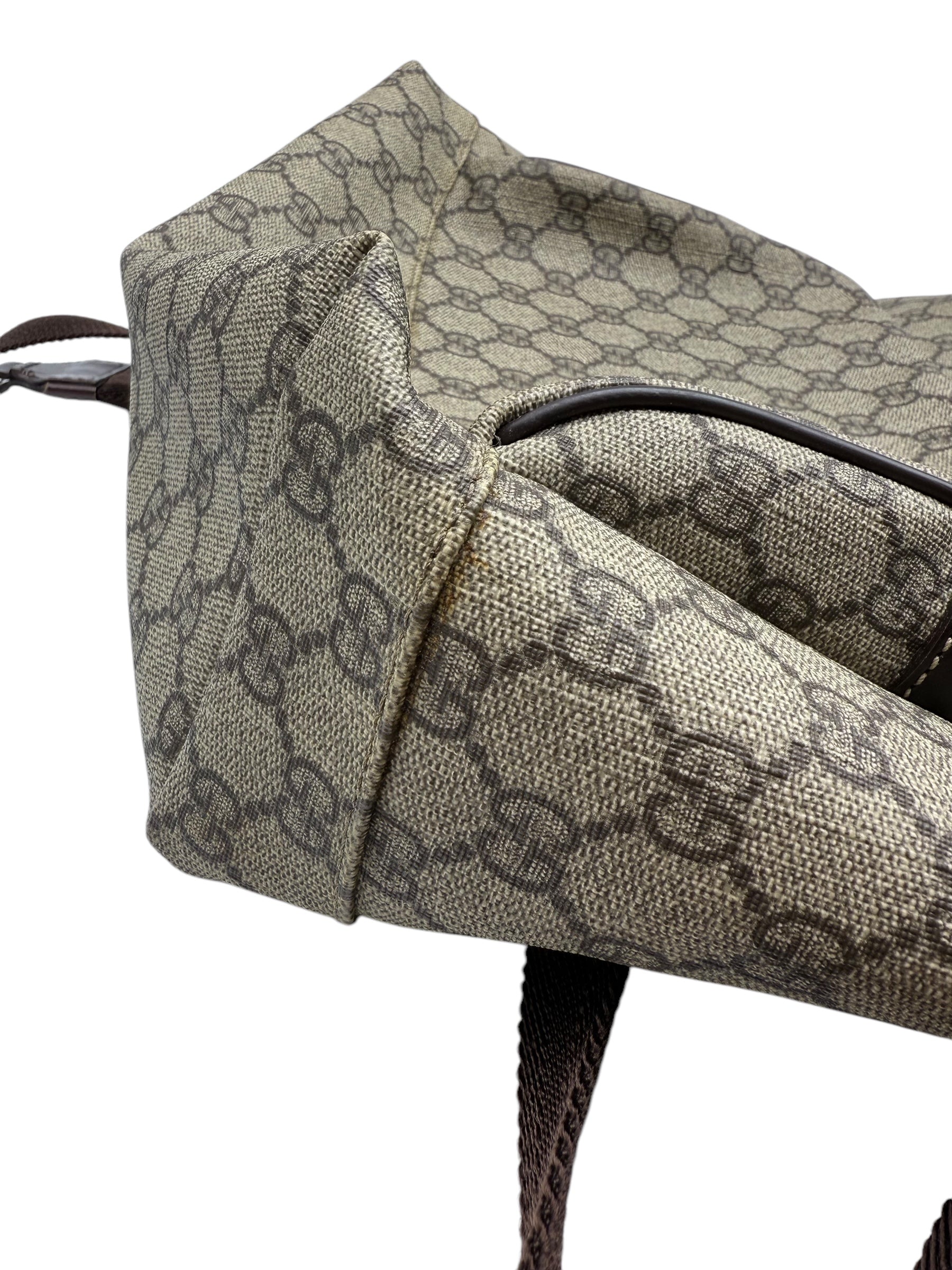 Gucci Supreme Medium Unisex Backpack - Tan Coated Canvas Travel Backpack for Men & Women | Perfect for School, Work & Outdoor Adventures