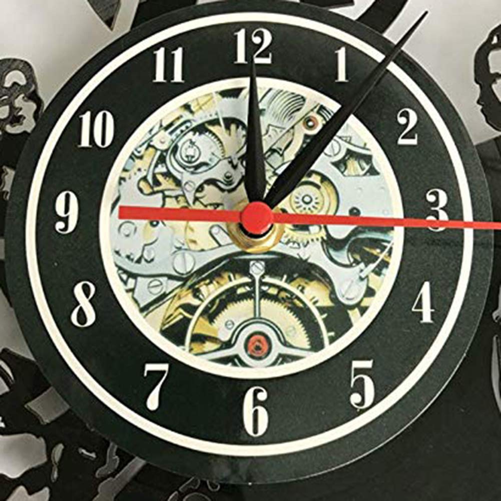 Silent Wall Clock with Carved Drum Design - Vinyl Record Style with LED Lights for Training Room, Music Room & Bedroom | Perfect for Home Decor & Gift Giving