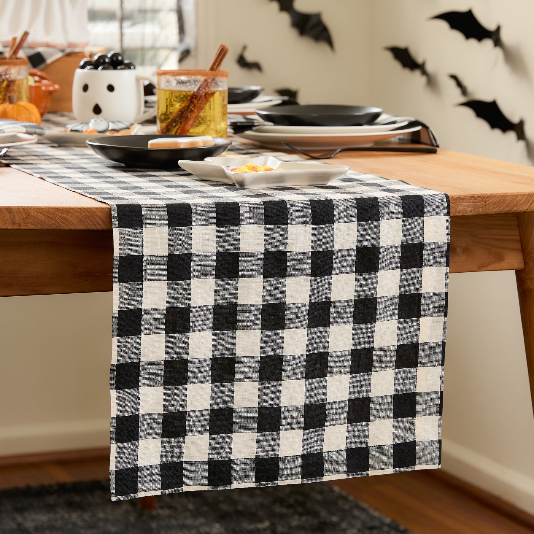 Morgan Check Table Runner - Classic Plaid Cotton Tablecloth for Dining & Kitchen Decor - Perfect for Holiday Dinners, Parties & Farmhouse Style Home Decor