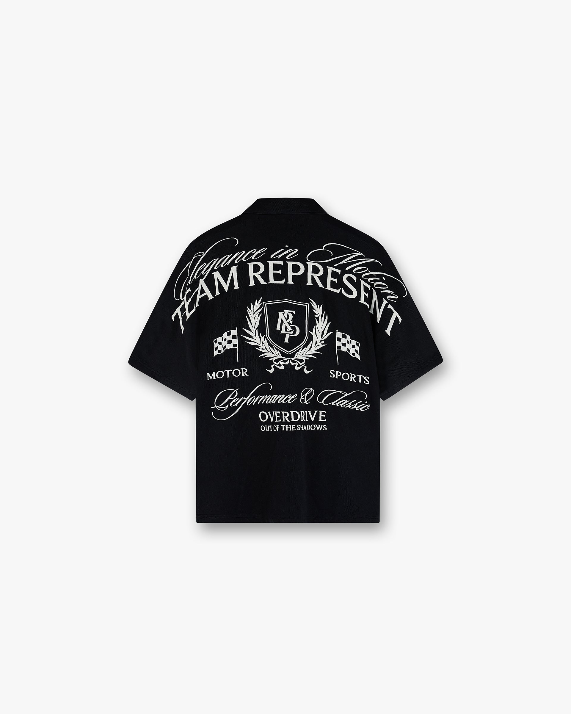 Represent Crest Shirt - Jet Black Men's Casual Button-Up Shirt | Stylish Streetwear for Everyday Wear & Night Out