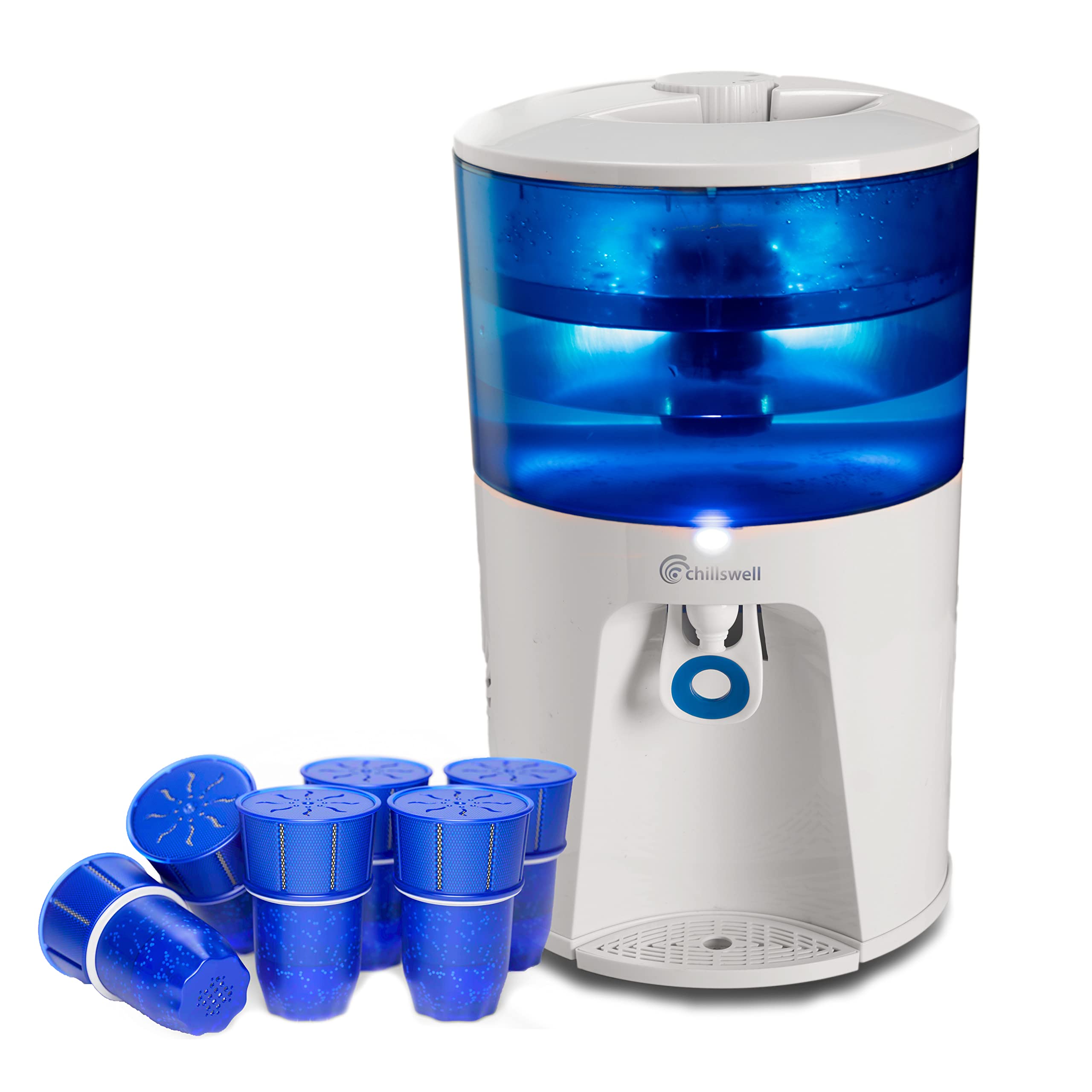 8.5L Water Cooler Dispenser with 6 Filters (1 Year Supply) - Cold Water Machine for Home & Office, No Plumbing Needed - Perfect for Kitchen, Break Room & Small Spaces