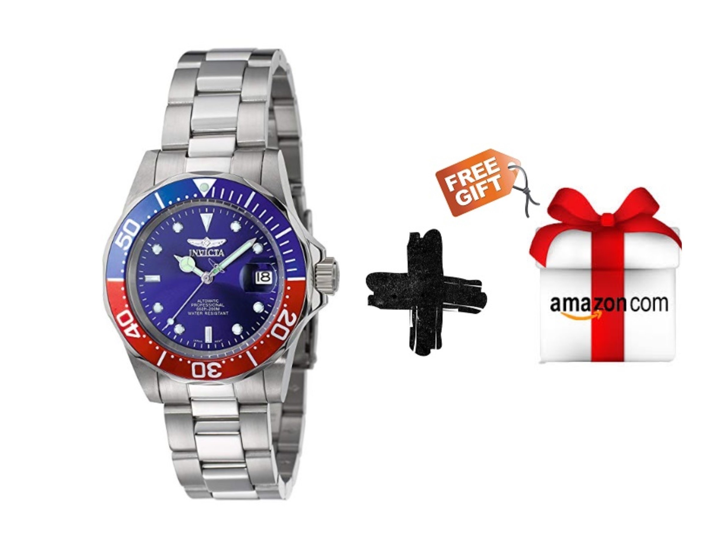 Invicta Men's 5053 Pro Diver Automatic Watch with Stainless Steel Band - Water Resistant 200M, Date Window - Perfect for Scuba Diving, Swimming & Everyday Wear + Free Gift Included