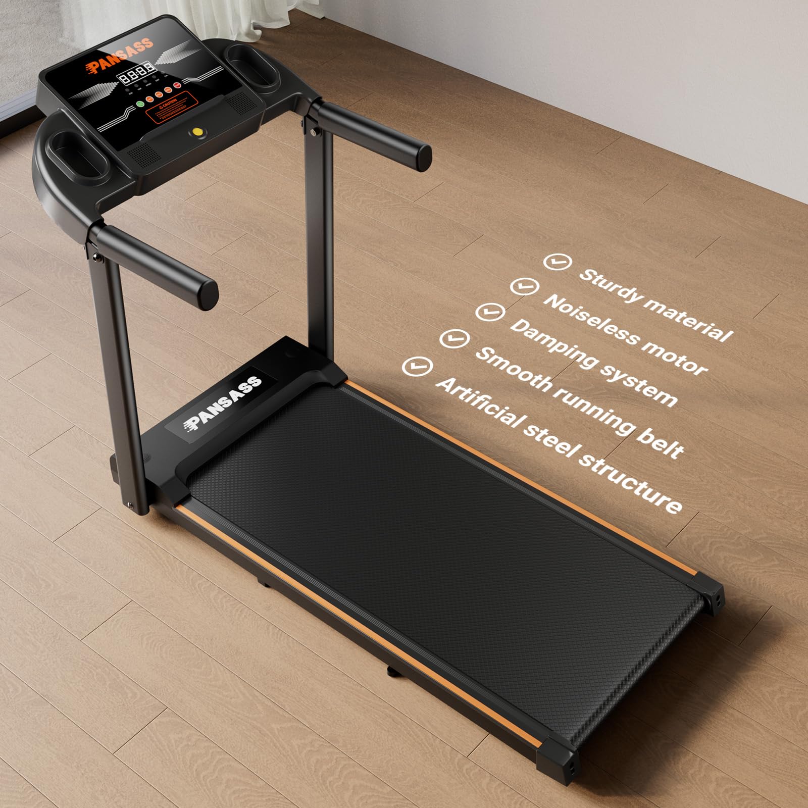 Portable Walking Treadmill for Home & Office - Compact Mini Treadmill with 12 HIIT Modes, 2.5HP Motor, LED Display - Perfect for Small Spaces, Under Desk Workouts & Home Gym Fitness Equipment