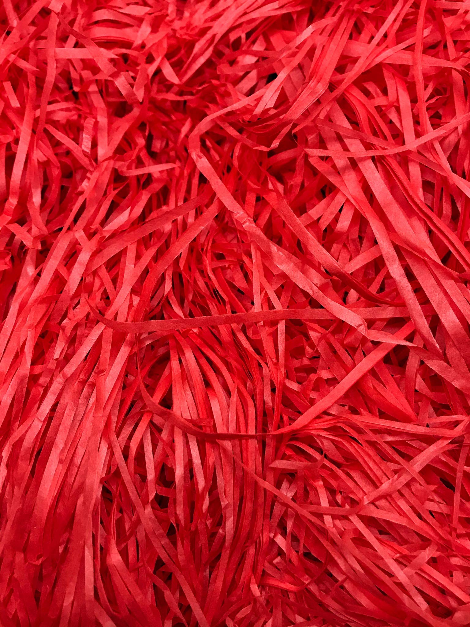 Eco-Friendly Shredded Paper Grass - 200g Gift Box & Basket Filler, Decorative Packaging Material for Parties, Easter, Christmas & DIY Crafts (Red)