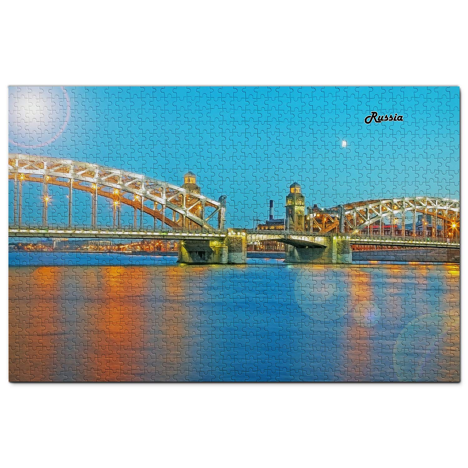 1000-Piece Russia St. Petersburg Bridge Wooden Jigsaw Puzzle - Travel Souvenir & Home Decor for Adults & Puzzle Lovers | Perfect for Relaxation, Family Game Night, and Educational Activity