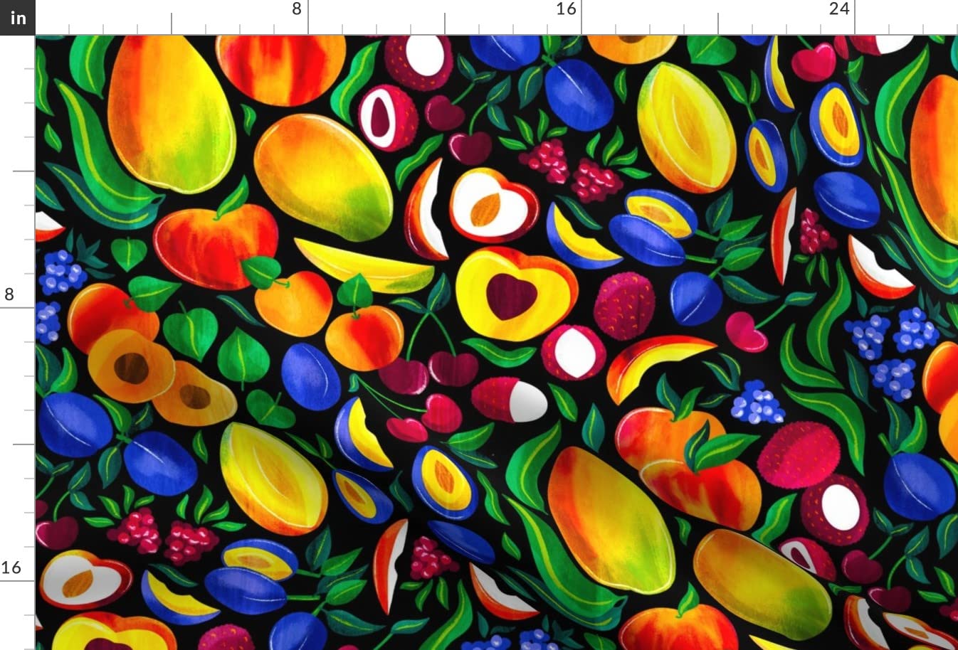 Stone Fruit Fiesta Printed Minky Fabric Fat Quarter - Soft Plush Fabric for Baby Blankets, Quilt Backing & Sewing Projects - Perfect for Nursery Decor, DIY Crafts & Home Decor