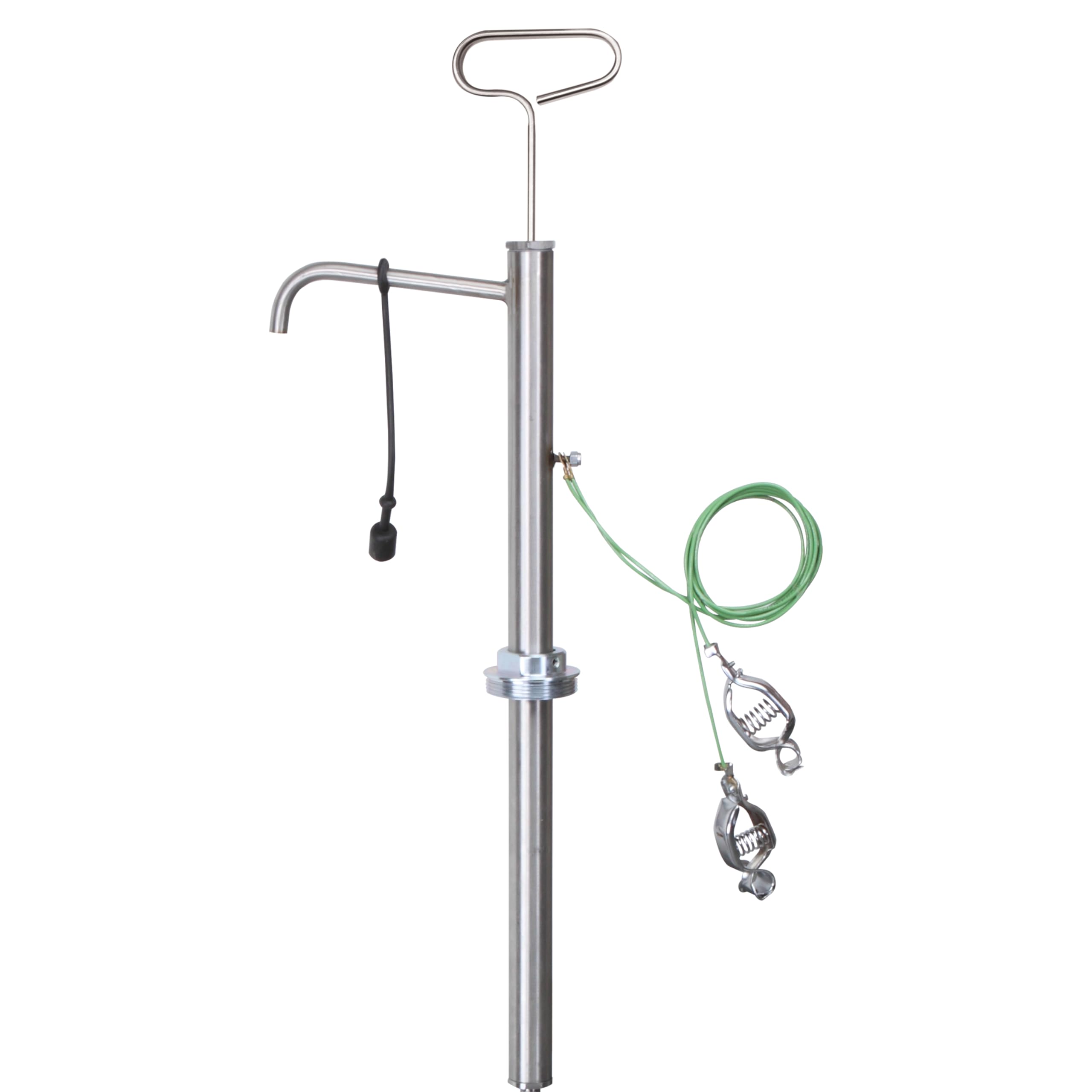 Groz 44131 Stainless Steel Hand Operated Vertical Lift Safety Pump - Heavy Duty Hydraulic Fluid Transfer for Automotive, Marine & Industrial Use