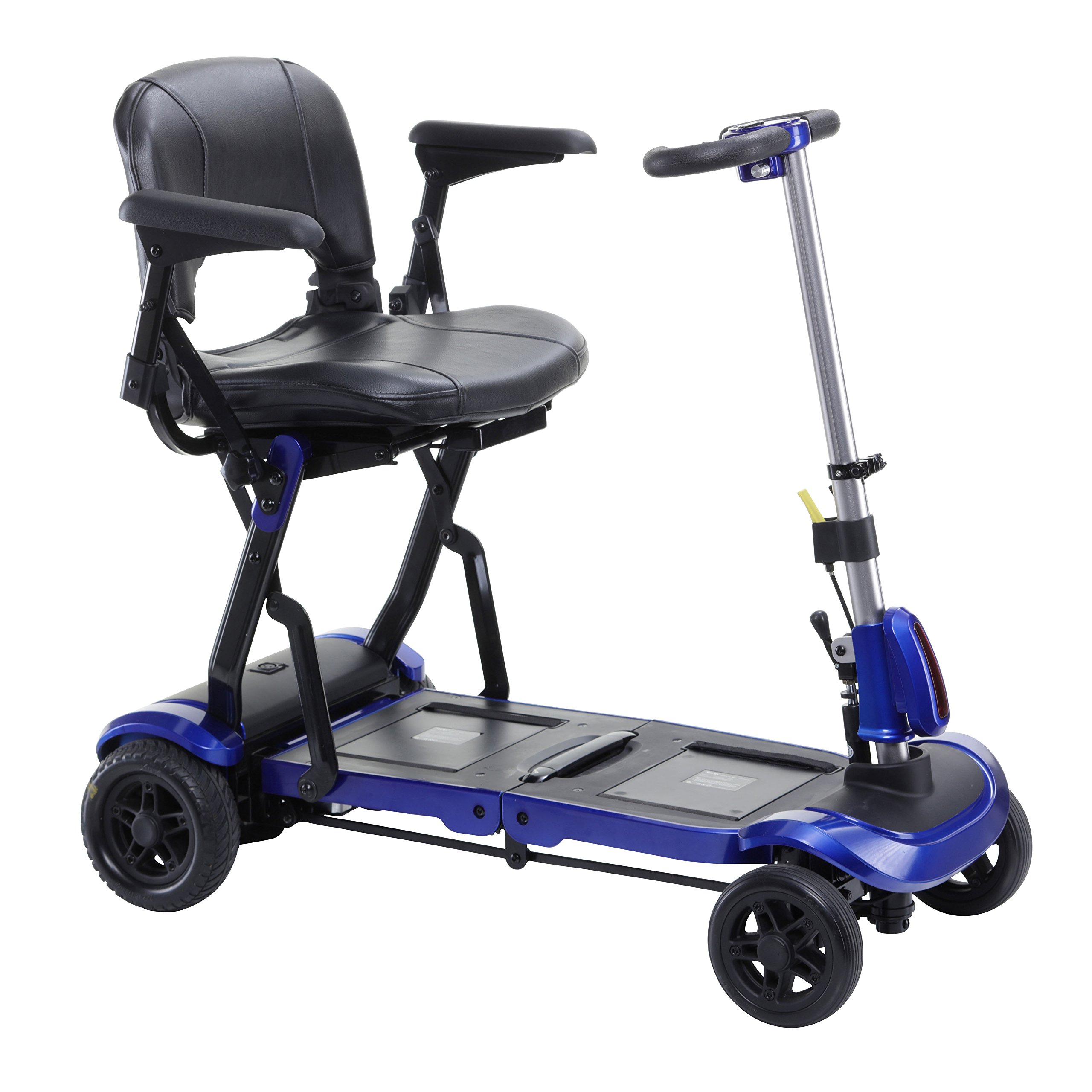 Drive Medical Zoome Flex Ultra Compact Folding Travel 4 Wheel Mobility Scooter - Lightweight & Portable for Seniors & Adults - Perfect for Airports, Shopping Malls & Outdoor Adventures (Blue)