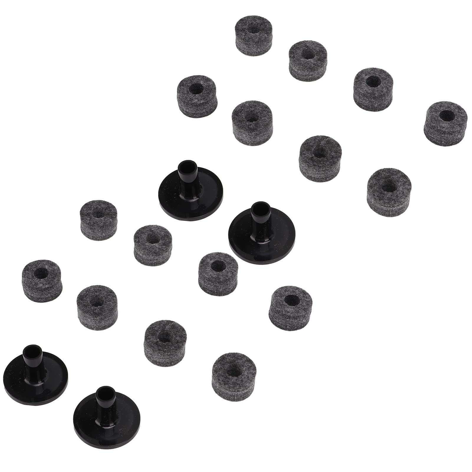 Durable Cymbal Felt Sleeves 2-Pack - Wear-Resistant Plastic Drum Protectors for Hi-Hat & Crash Cymbals (Grey) - Perfect for Drum Kits, Live Performances & Studio Recording