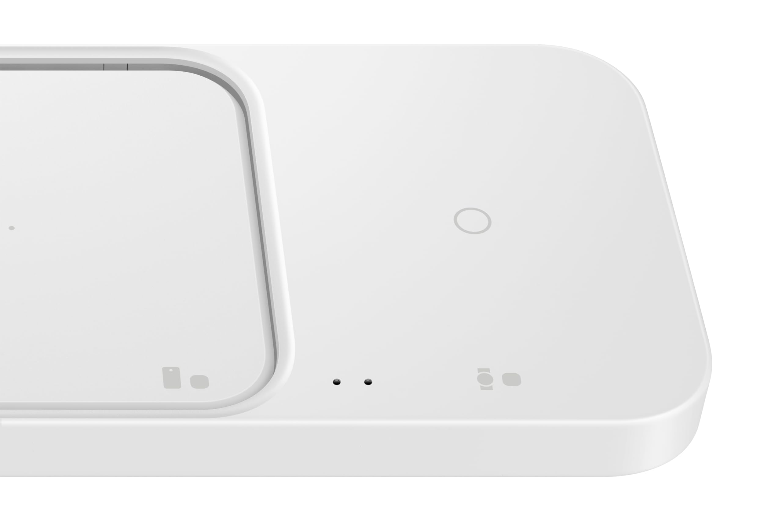 Samsung Official 15W Fast Wireless Charger Duo Pad (2022 Model) - Dual Phone & Watch Charging Stand with Travel Adapter - White | Perfect for Home, Office & Travel Use