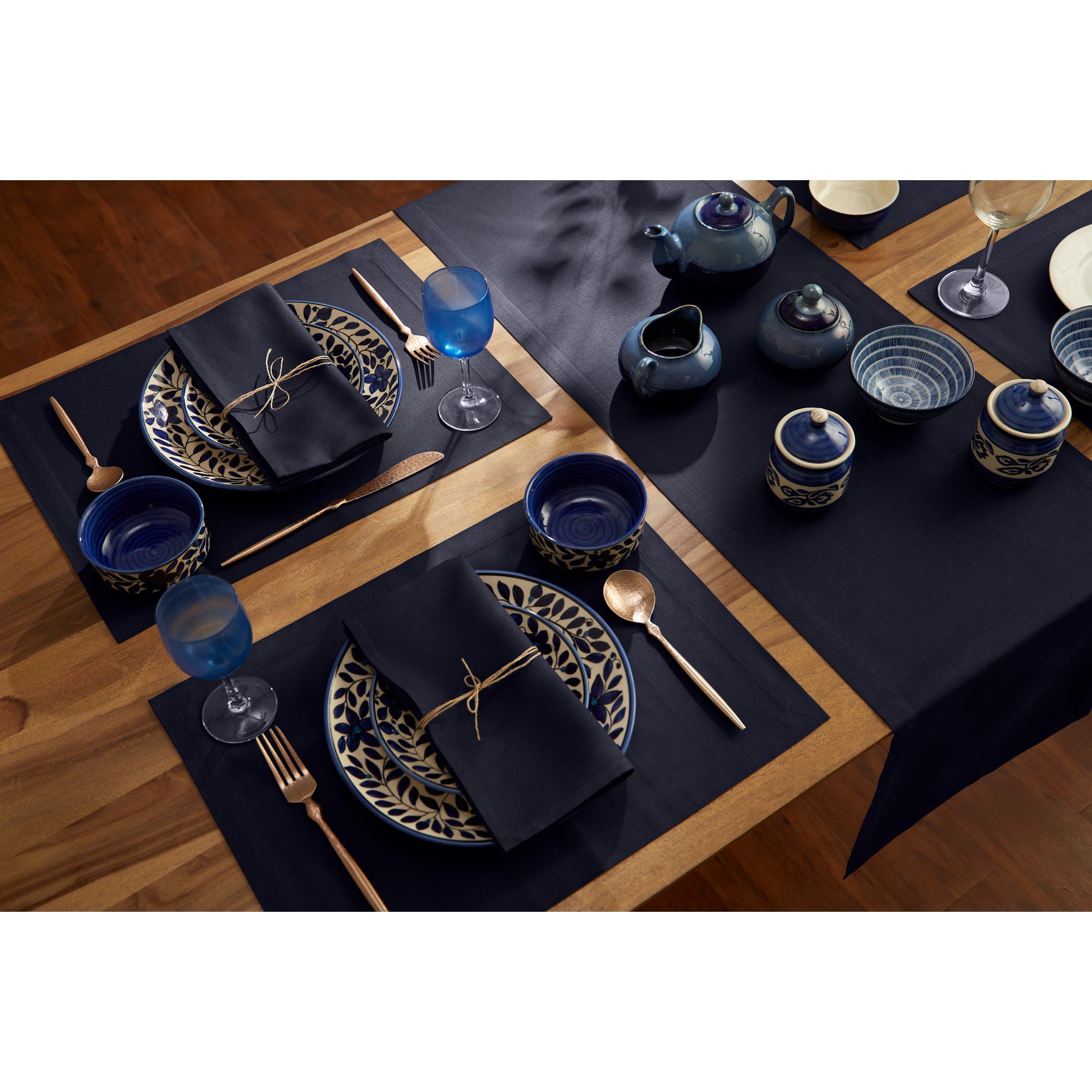 Premium Cotton Linen Placemats Set of 6 - Natural Woven Table Mats for Dining, Kitchen, and Party Decor - Eco-Friendly & Washable Table Setting Accessories