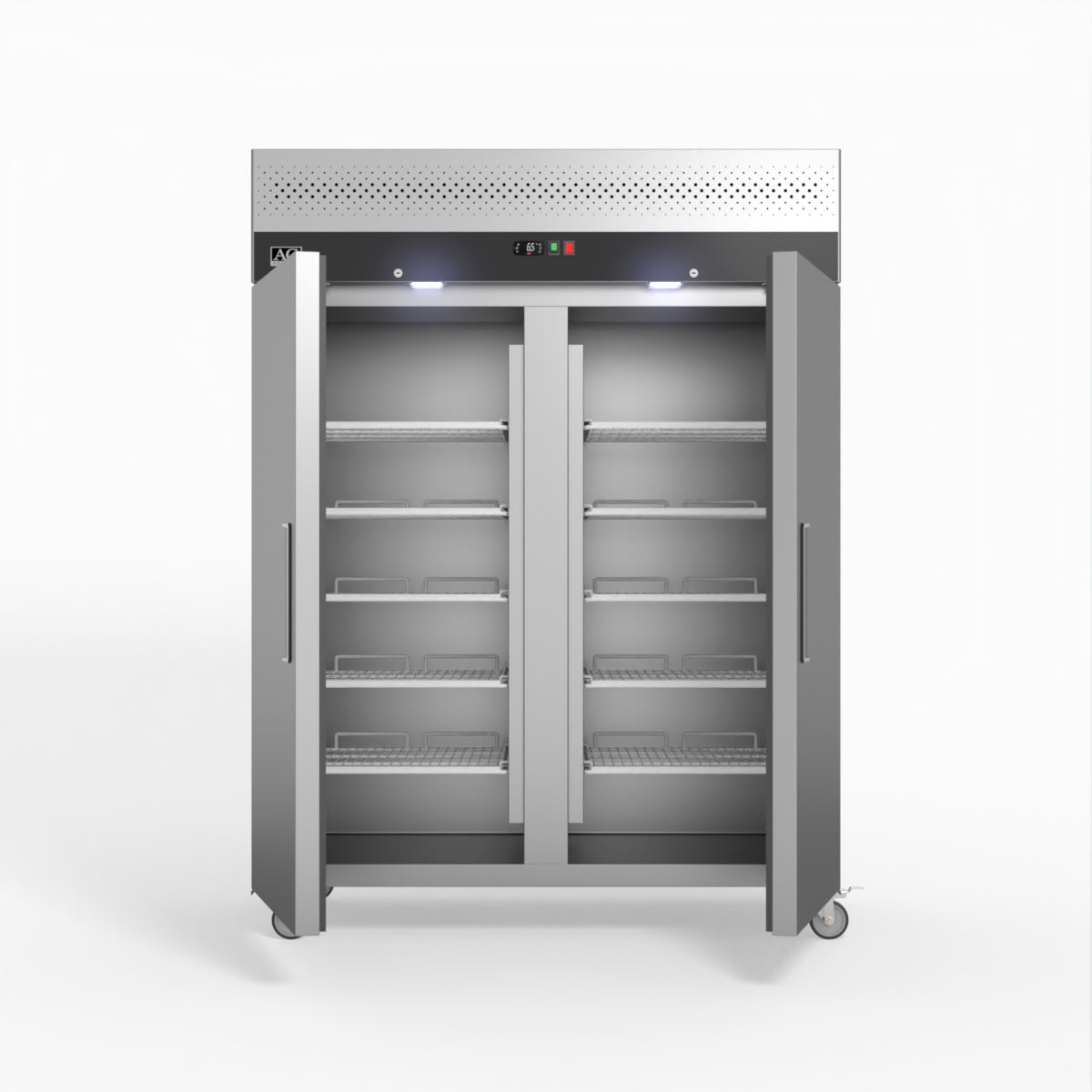 1300L Upright Double Door Stainless Steel Commercial Freezer - Perfect for Restaurants, Grocery Stores & Catering Businesses