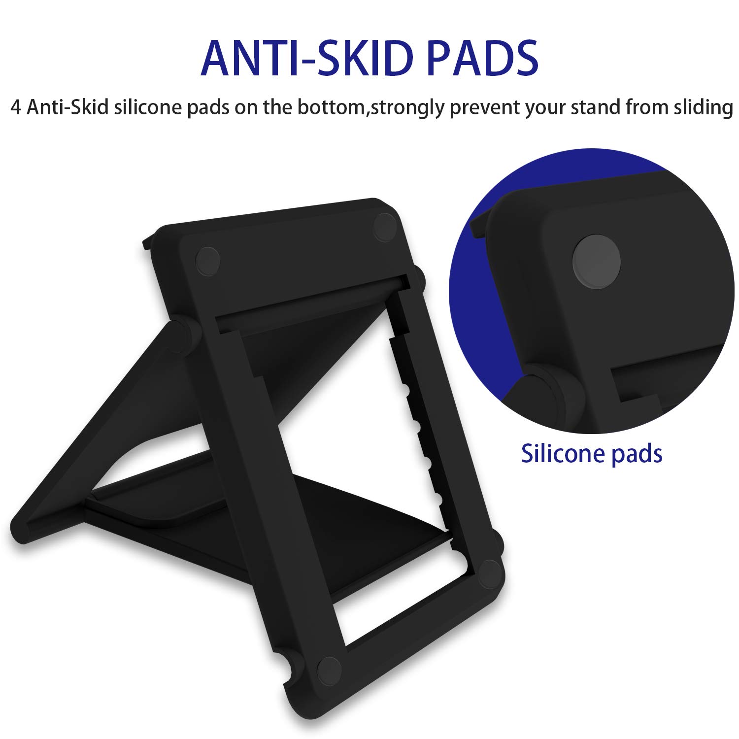 6-Pack Universal Desktop Phone Stand Holder - Adjustable & Portable Cell Phone Stand for iPhone, Samsung, All Smartphones & Tablets - Perfect for Home, Office, Video Calls & Hands-Free Viewing