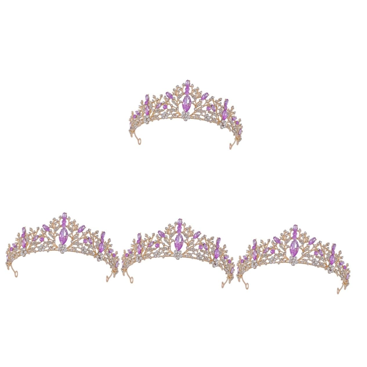 4pcs Baroque Wedding Crowns for Women - Rhinestone Bridal Tiaras & Headpieces for Brides, Bridesmaids, and Special Occasions | Perfect for Weddings, Prom, NYE Parties, and Formal Events