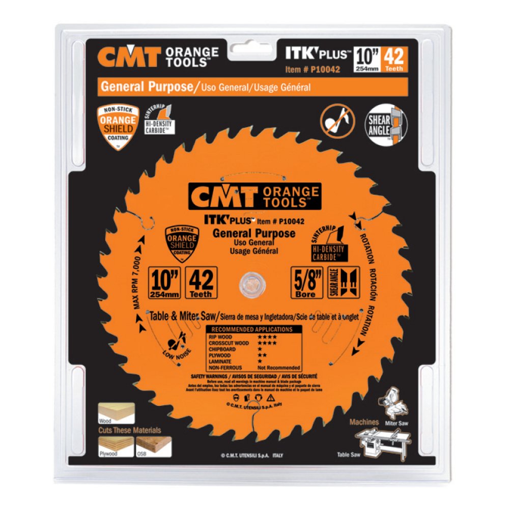 CMT P06036 ITK PLUS 6-1/2 Inch 36 Teeth Finishing Saw Blade - 10° ATB + Shear Angle, 5/8-Inch Arbor - Perfect for Woodworking, Trim Work & Fine Finish Projects