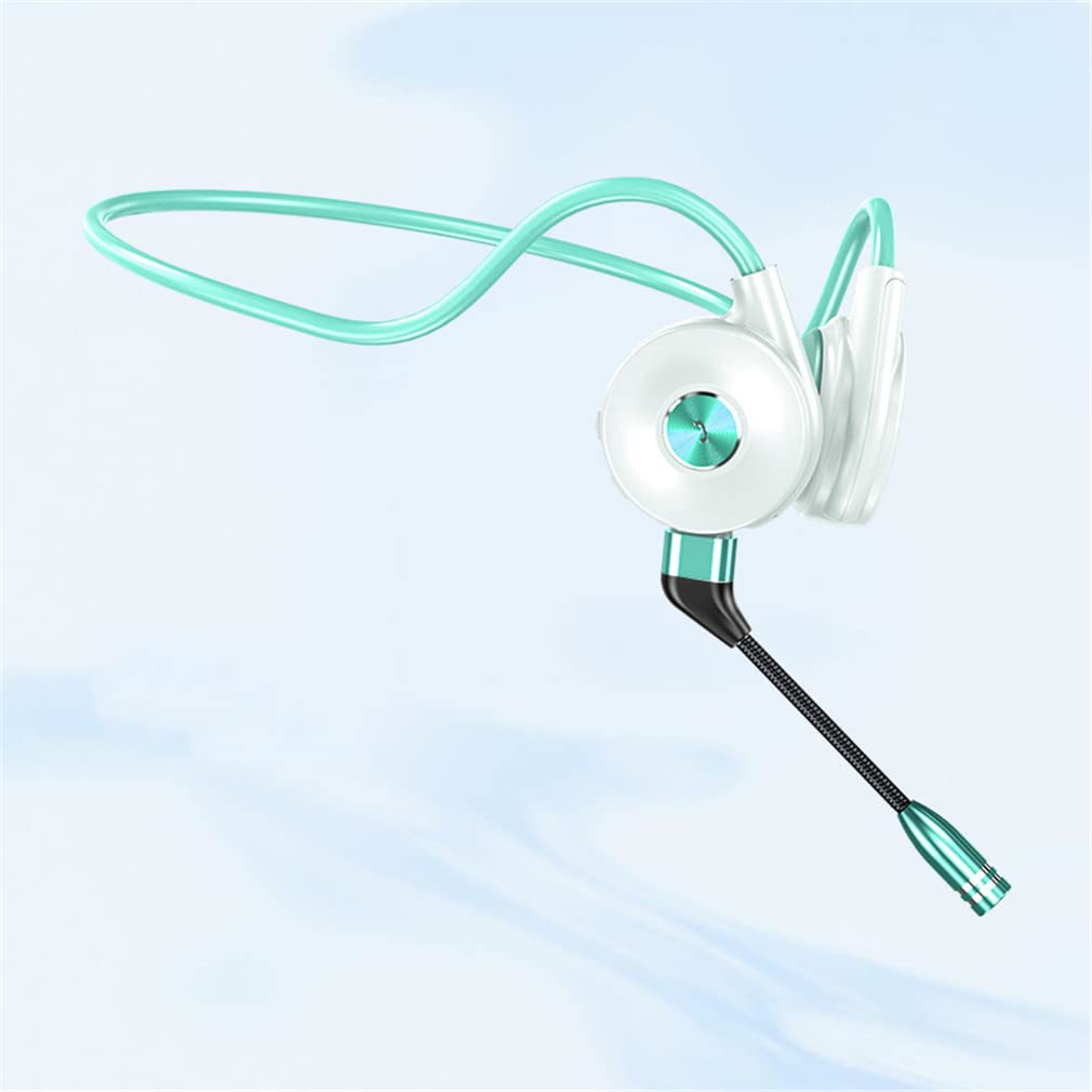 **Wireless Bone Conduction Headphones Bluetooth 5.0 - Open-Ear Stereo Headset with Noise-Canceling Mic for Running, Hiking, Gaming & Office Calls (Blue) – Perfect for Workouts, Travel & Remote Work**