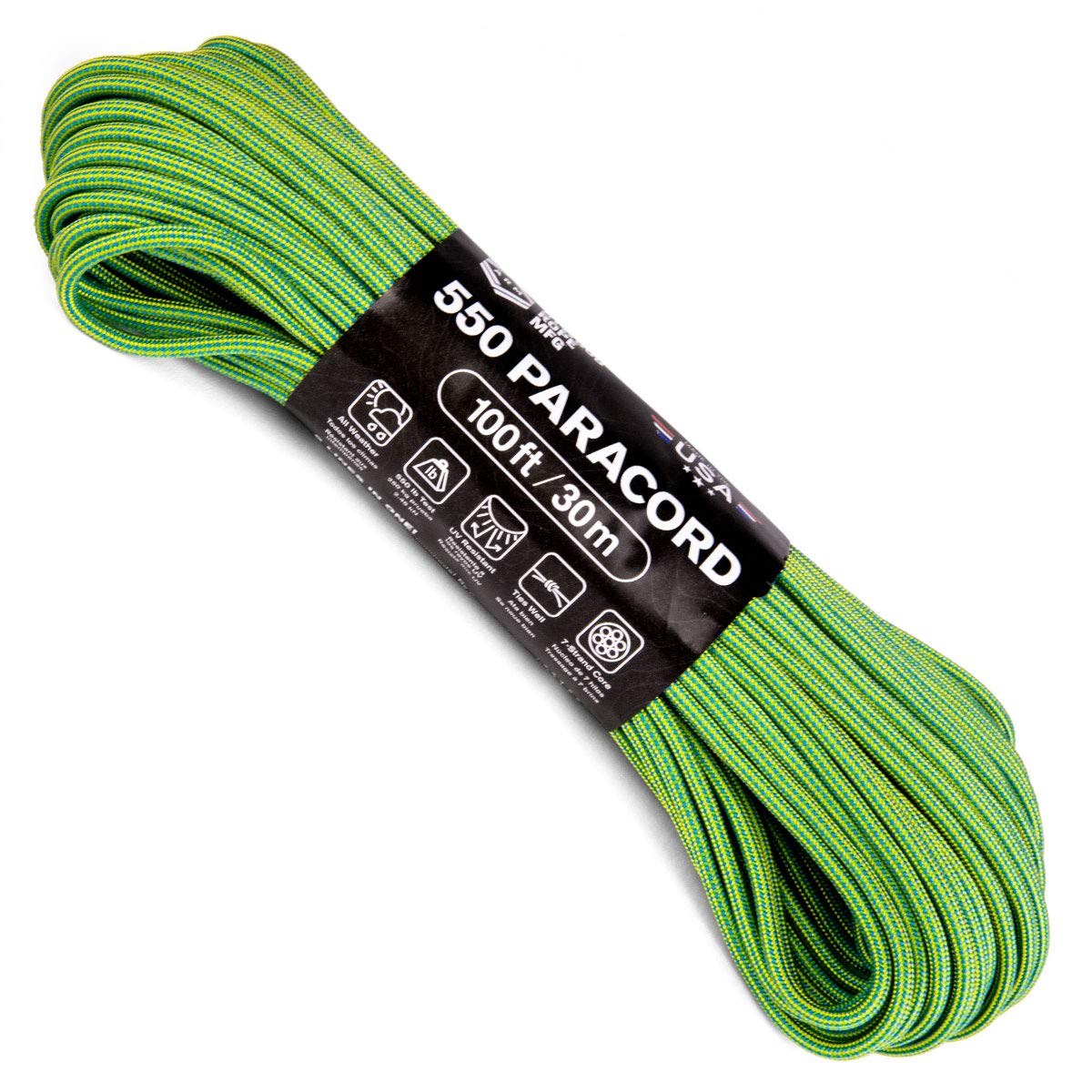 Atwood 550 Paracord 100ft - 7-Strand Nylon Survival Rope for Camping, Hiking & DIY Crafts