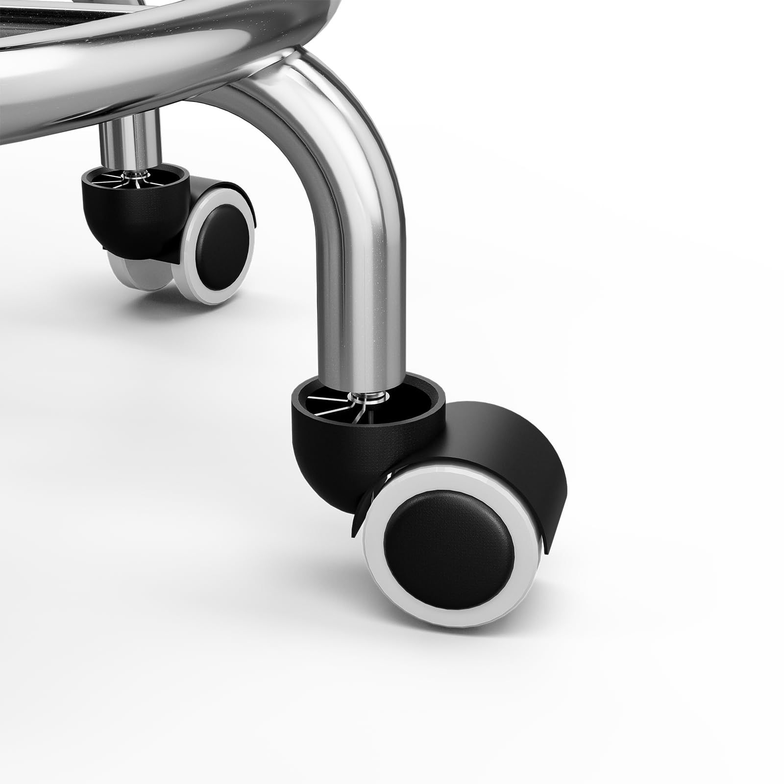 360° Swivel Rolling Stool Chair - Adjustable Height Salon & Office Chair with Wheels for Hair Styling, SPA, Medical, Drafting & Workstations - Black