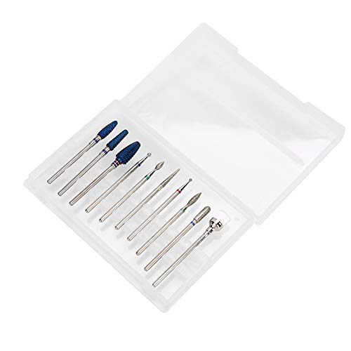 10PCS Professional Nail Drill Bits Set for Electric Nail File - Diamond Carbide Bits for Acrylic Gel Nails Removal, Cuticle Care & Nail Polishing - Perfect for Salon & Home Manicure Pedicure