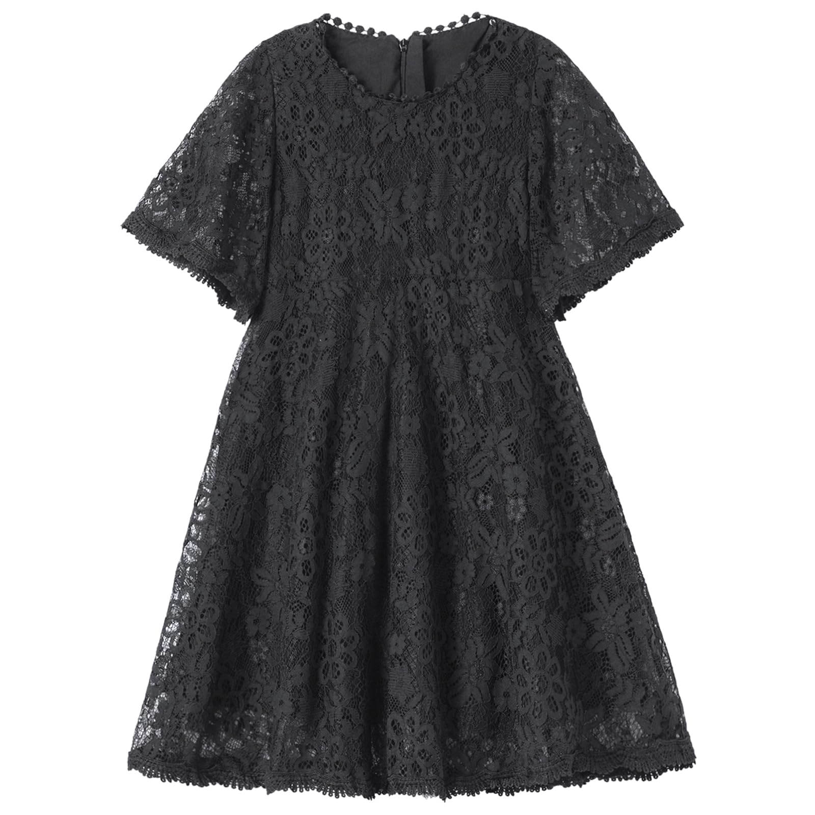 Niyage Girls Lace Dress for Toddlers - Little Bell Half Sleeve Princess Party Flower Girl Dress - Perfect for Birthday Parties, Weddings & Special Occasions