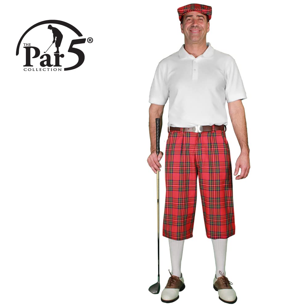 Stewart Plaid Men's 'Par 5' Golf Shirt - Classic Button-Down Polo for Casual & Golf Wear | Breathable & Stylish Men's Apparel for Golfing, Office & Outdoor Activities