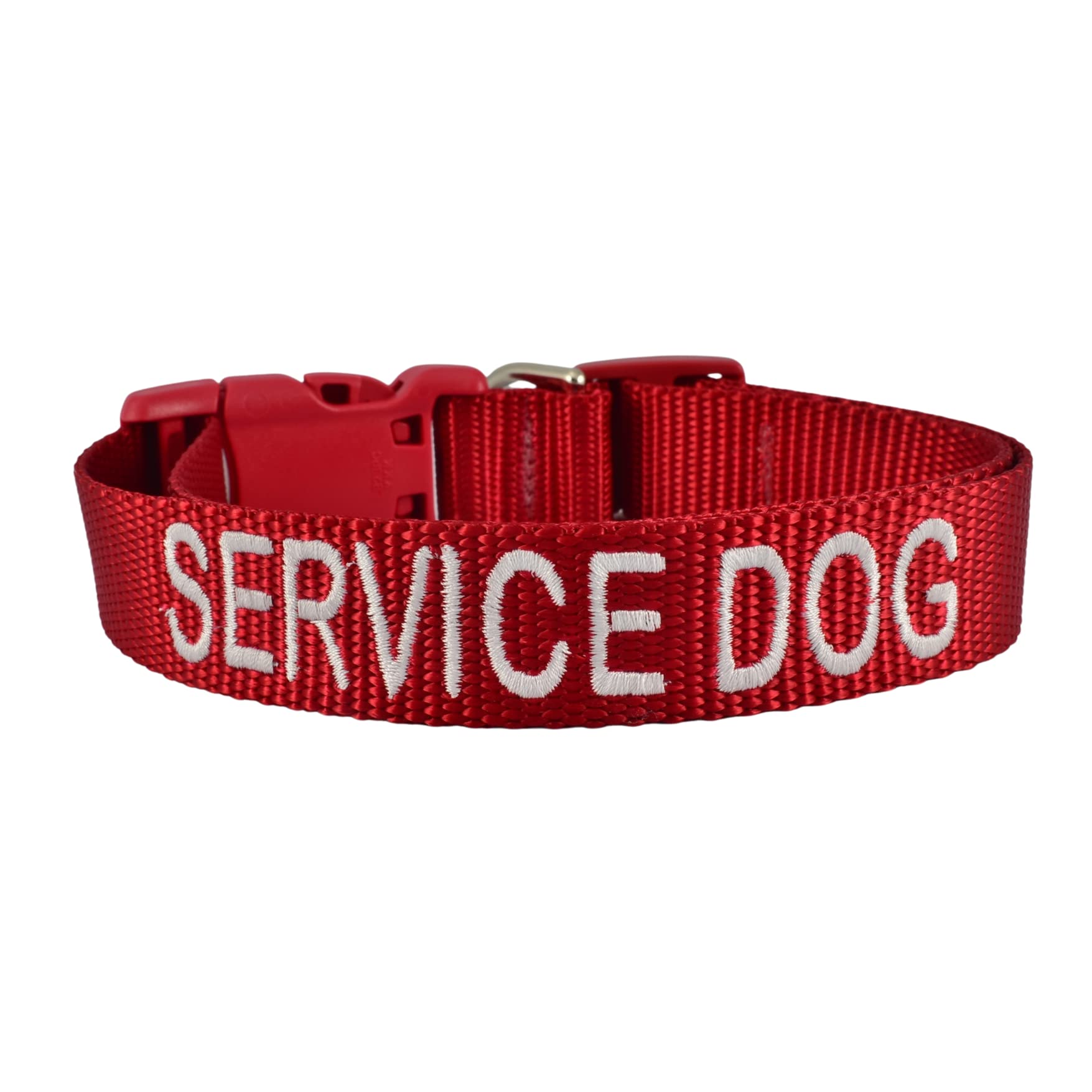 Handmade Adjustable Embroidered Service Dog Collar for Small Medium Large Dogs - 3/4