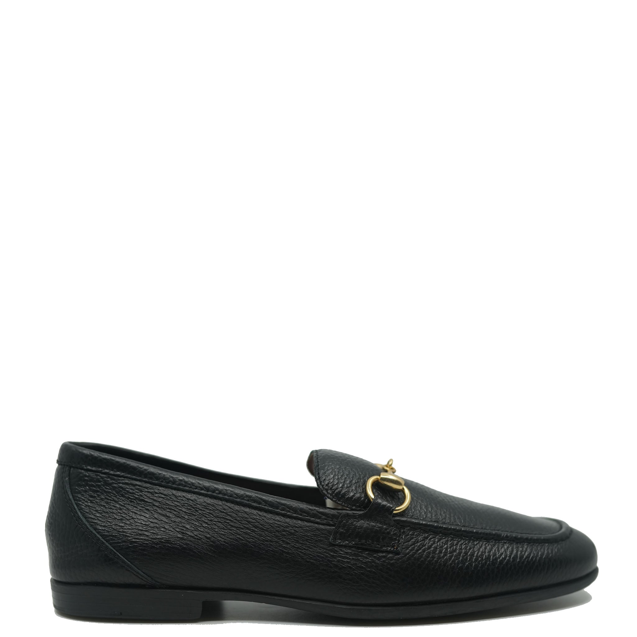 **Men's Atlanta Moccasin Black Pebbled Buckle Yacht Loafers – Classic Boat Shoes for Casual & Business Wear**