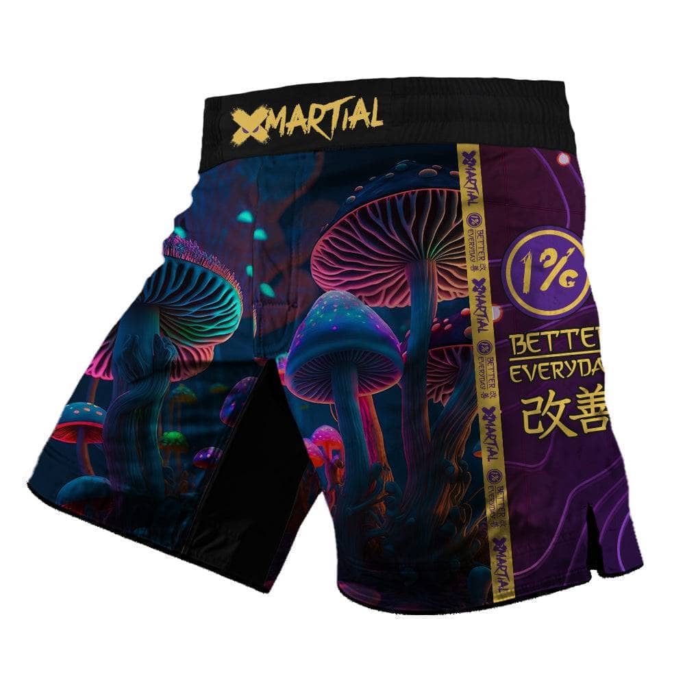 Indigo Mushroom 2.0 Hybrid MMA Shorts - Premium Fight Shorts for MMA, BJJ & Training - Perfect for Cage Fighting & Martial Arts Practice