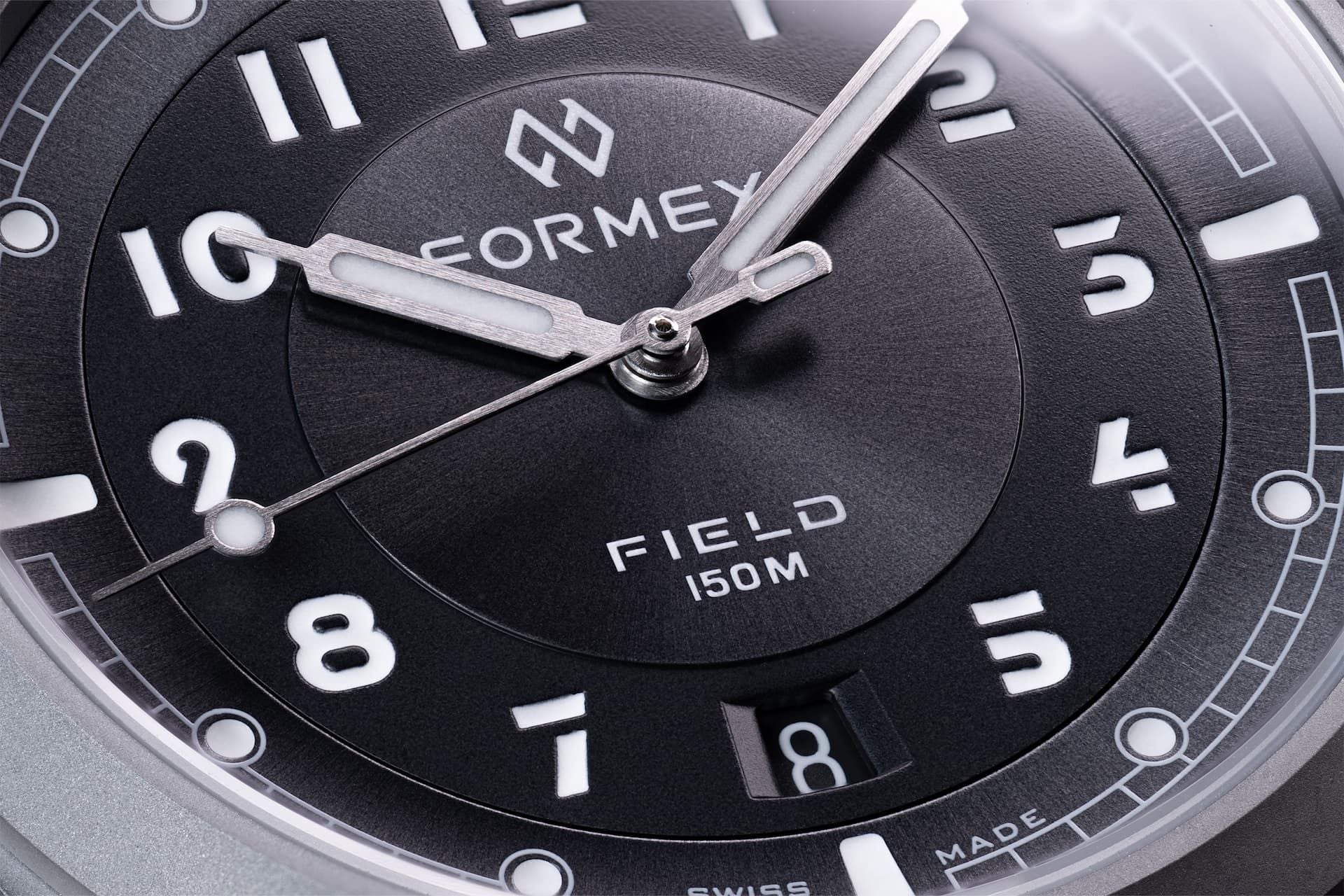 Formex Field 40mm Men's Watch - Swiss Automatic Movement, Grey Leather Strap, Water Resistant - Perfect for Business, Casual & Outdoor Activities