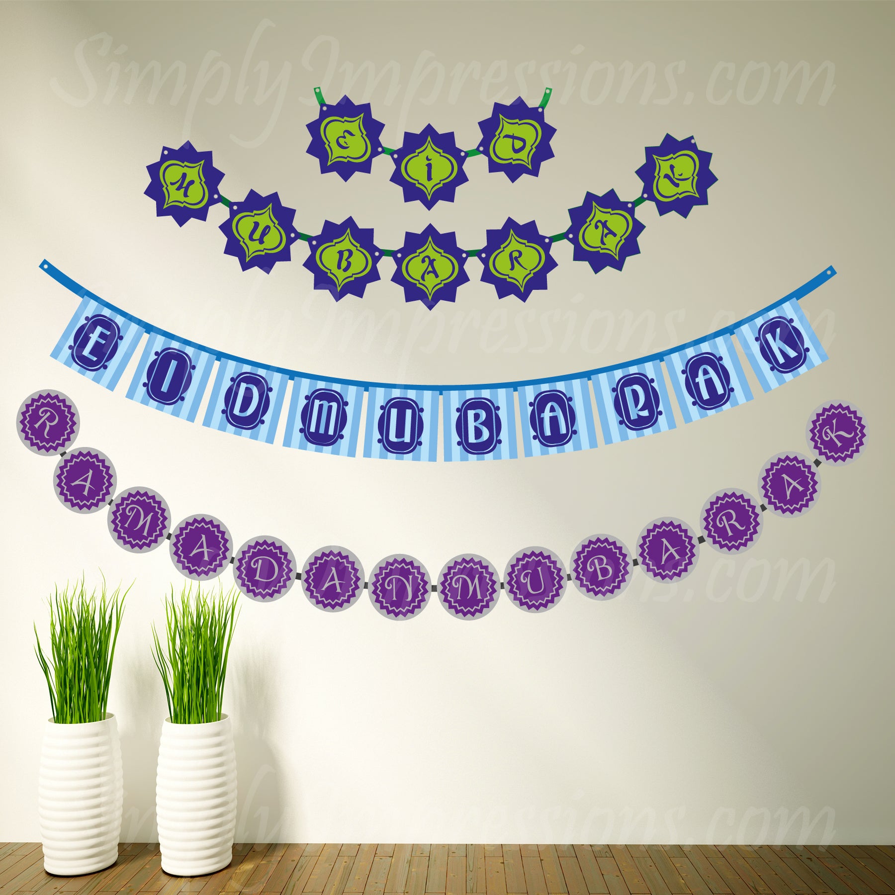 Ramadan & Eid Decorative Pennant Banners - Islamic Festival Party Decorations for Home, Mosque & Community Celebrations