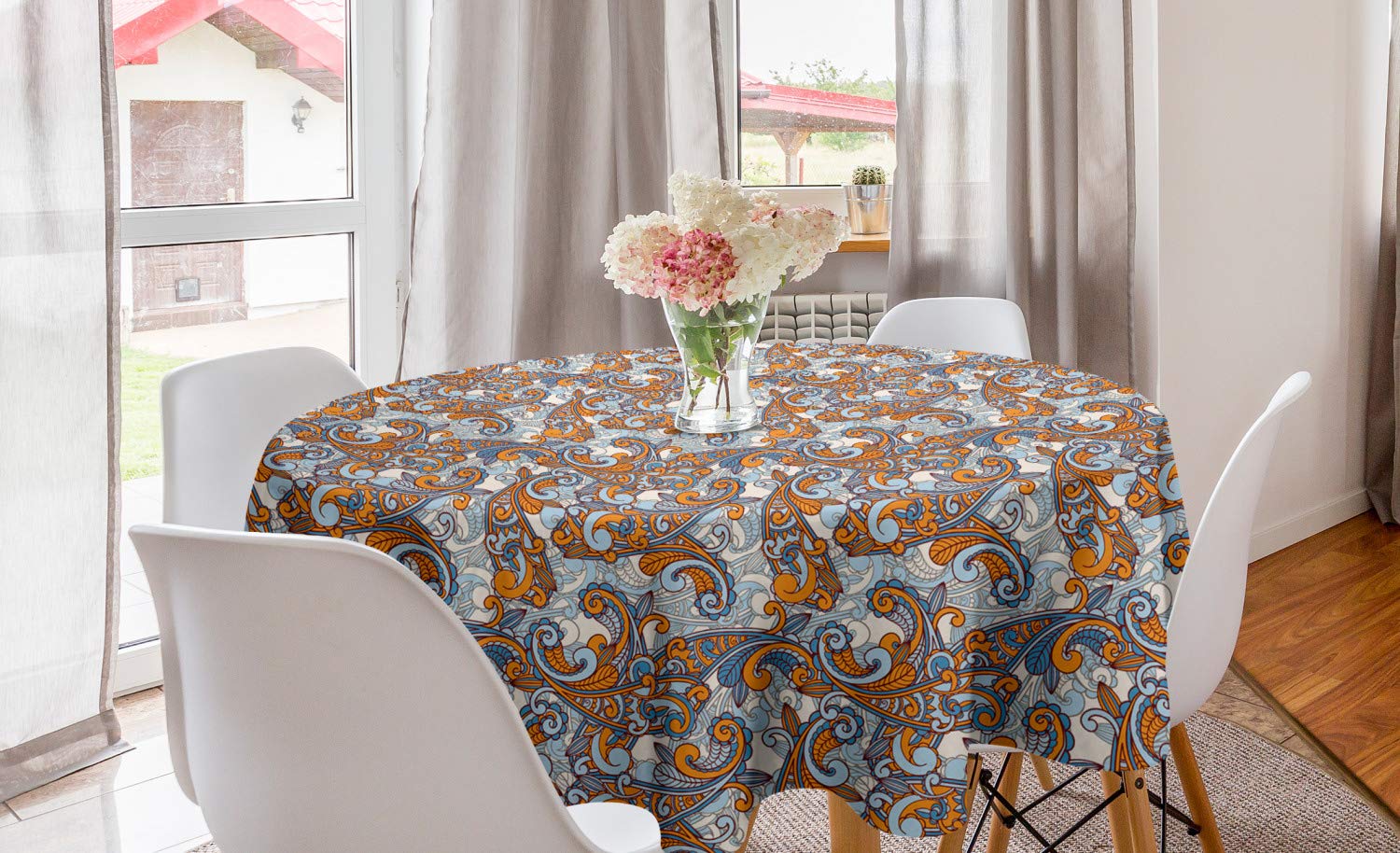 Ambesonne Vintage Round Tablecloth 60