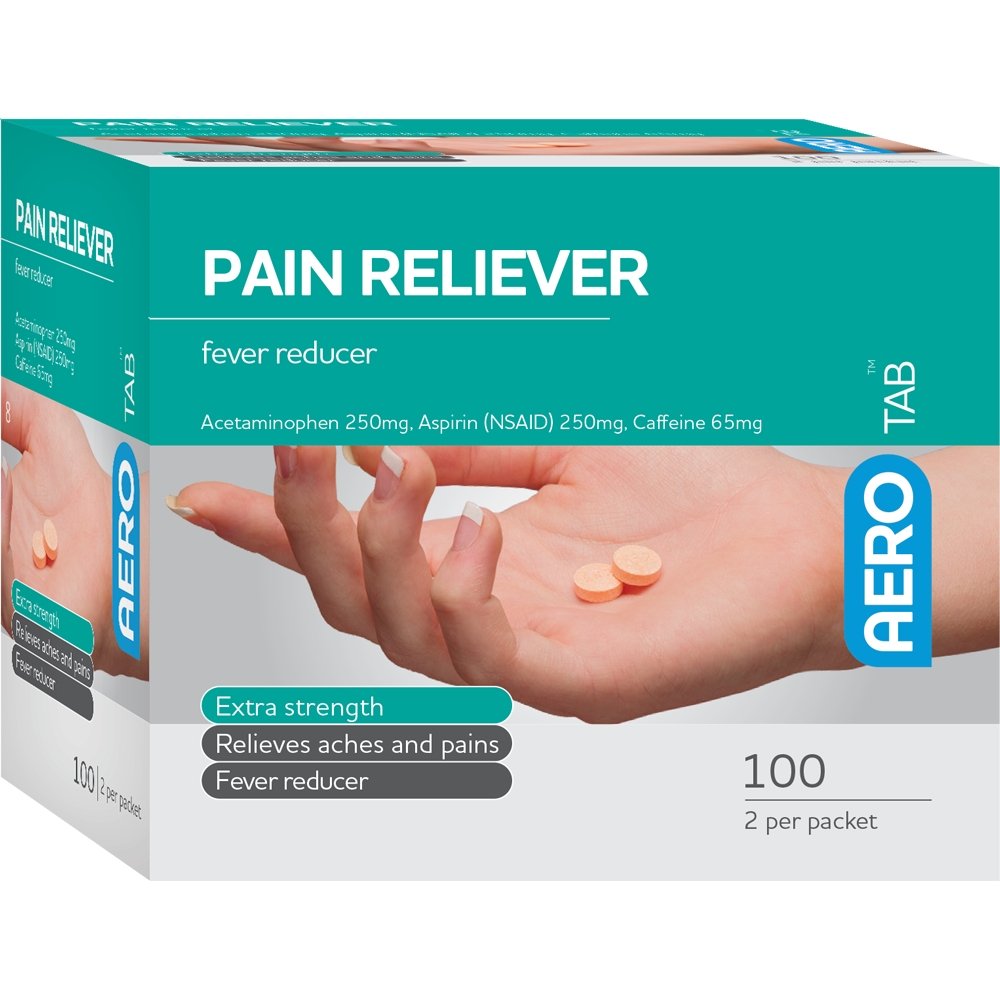 Fast-Acting Pain Reliever Tablets - Extra Strength Ibuprofen for Headache & Muscle Pain | First Aid Kit Refill Supplies | Perfect for Home, Office & Travel Emergency Kits