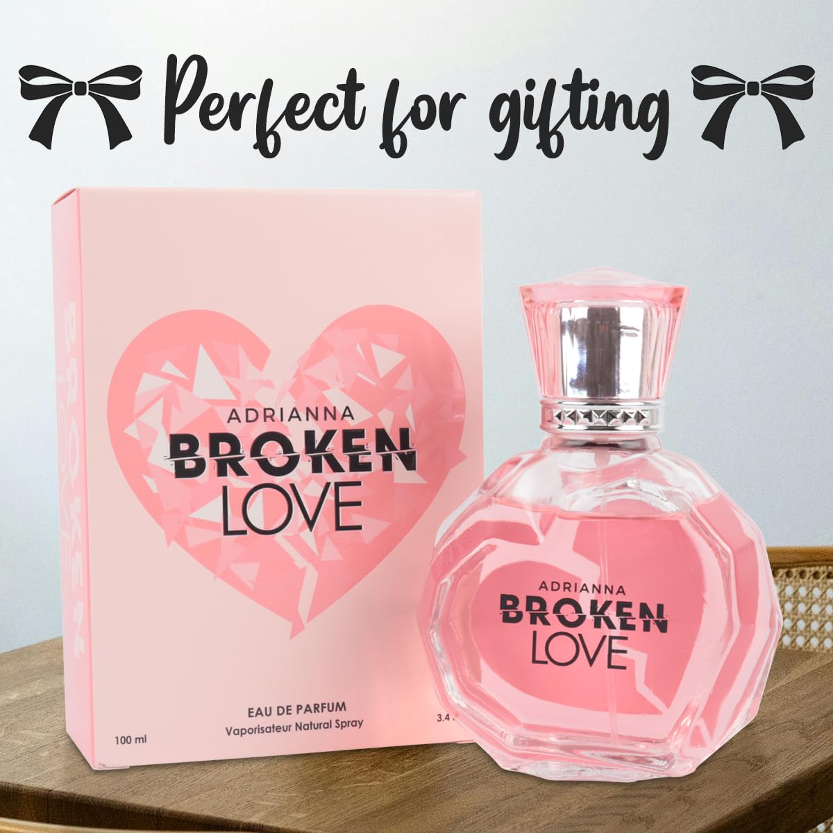 Adrianna Broken Love Eau De Parfum for Women - 3.4 oz Floral Fragrance Spray Perfume - Long Lasting Romantic Scent for Date Night, Evening Out & Special Occasions