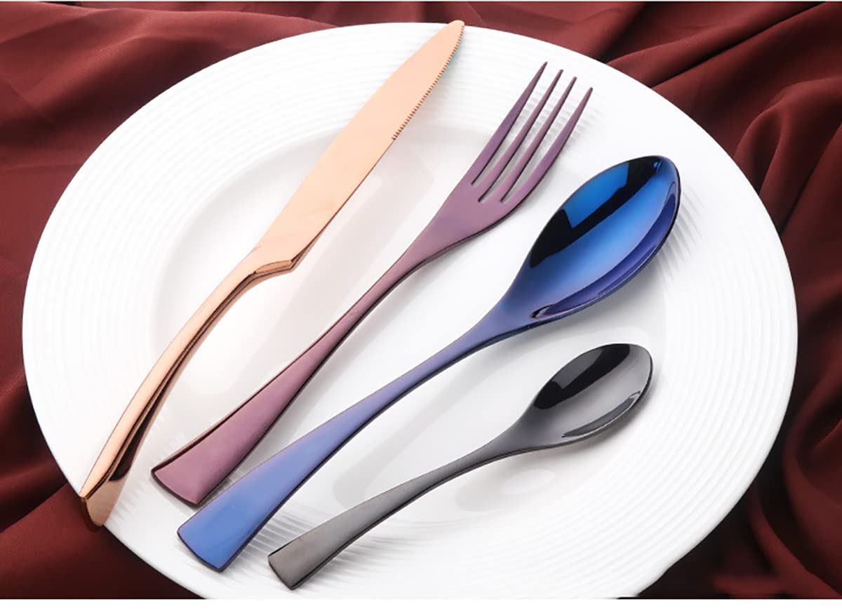 48-Piece Matte Rose Gold Silverware Set for 12 - TWEE Stainless Steel Flatware Cutlery Set | Durable for Home, Kitchen, Restaurant & Hotel | Dishwasher Safe | Perfect for Dinner Parties, Weddings & Everyday Dining