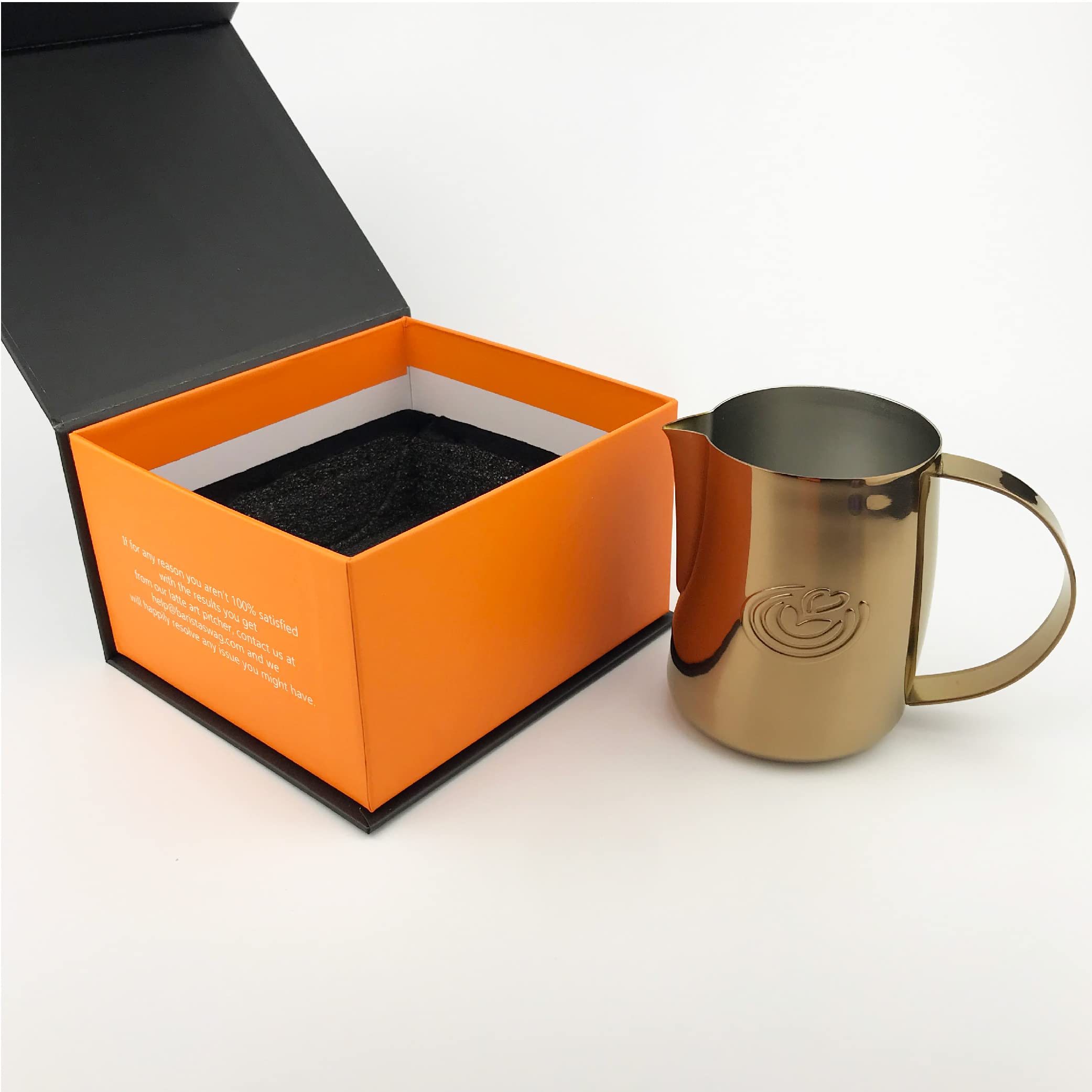 Professional Barista Swag Curved Body Coffee Milk Frothing Pitcher 500ml - Mirror Rose Gold for Espresso Machines, Latte Art & Cappuccino Making - Perfect for Home Baristas & Coffee Shops