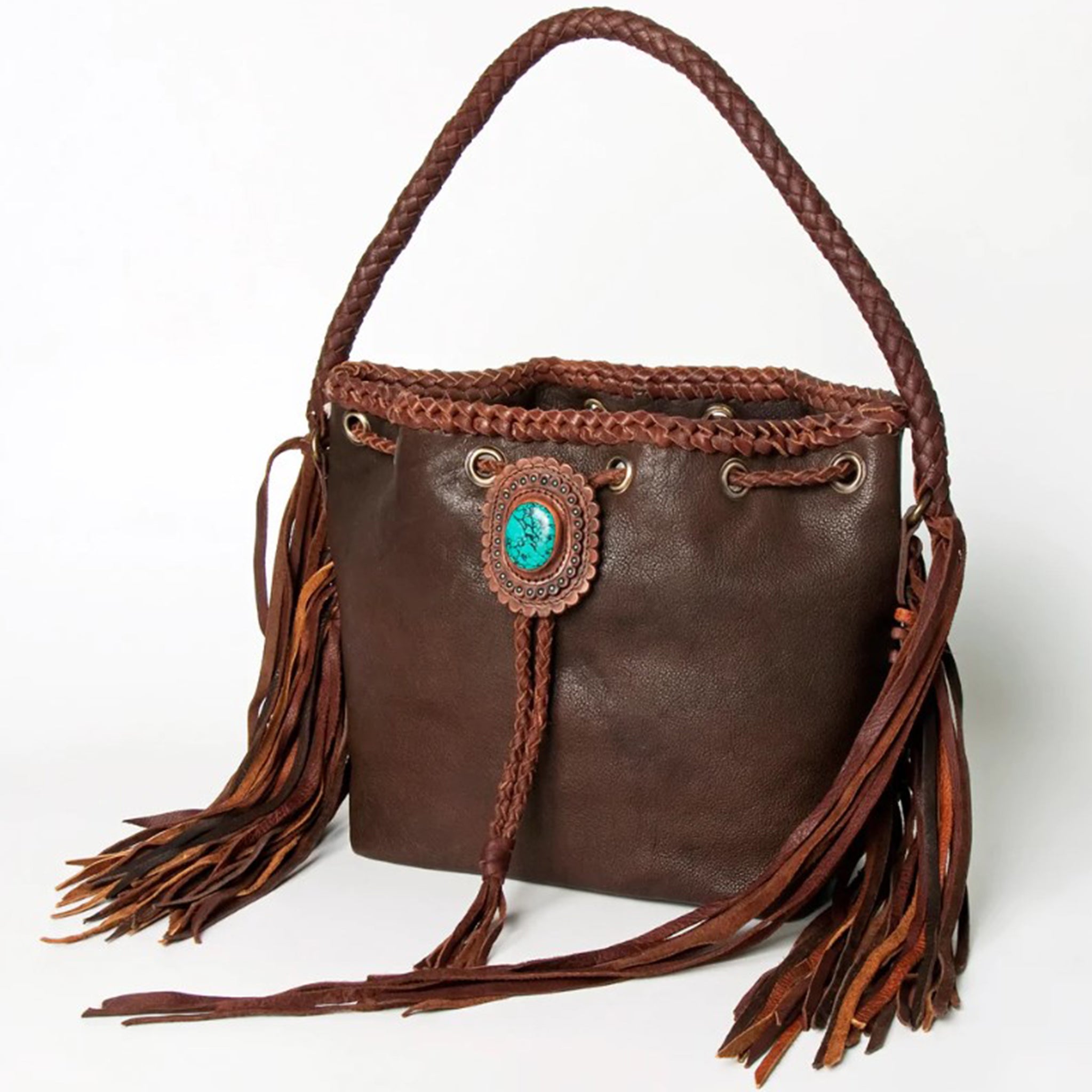 American Darling Chocolate Braided Leather Handbag for Women - Stylish Crossbody Purse for Work, Travel & Everyday Use