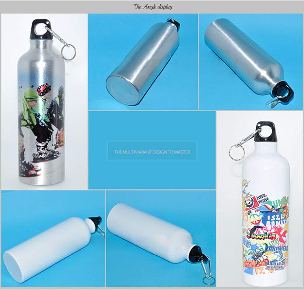60pcs 750ml Silver Aluminum Sublimation Water Bottles - Blank Sports Drink Bottles for Custom Printing, Gym, Hiking & Outdoor Activities