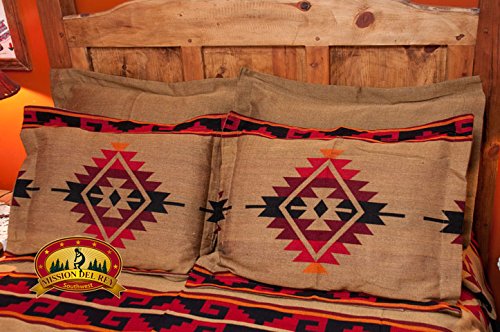Western Ranch Blanket Bedspread - Yavapai Pattern Queen Size Southwestern Throw for Bed, Couch & Outdoor Use - Cozy Warm Decor for Cabin, RV & Camping