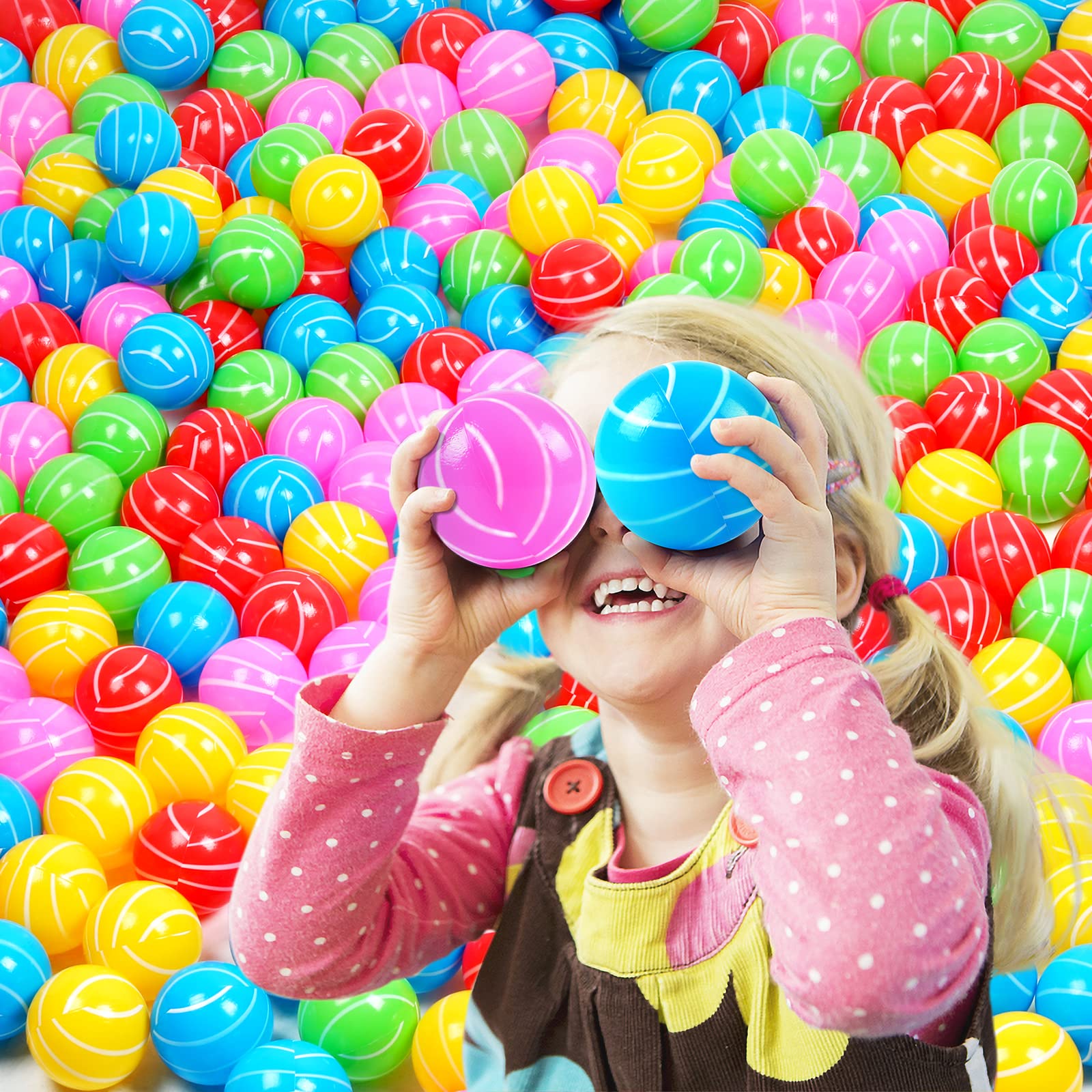 Threggrow Colorful Bath Toys for Kids - 50 Pack Ball Pit Balls for Toddlers, Fun Sensory Play & Learning, Perfect for Bathtime, Indoor Play, and Ball Pits