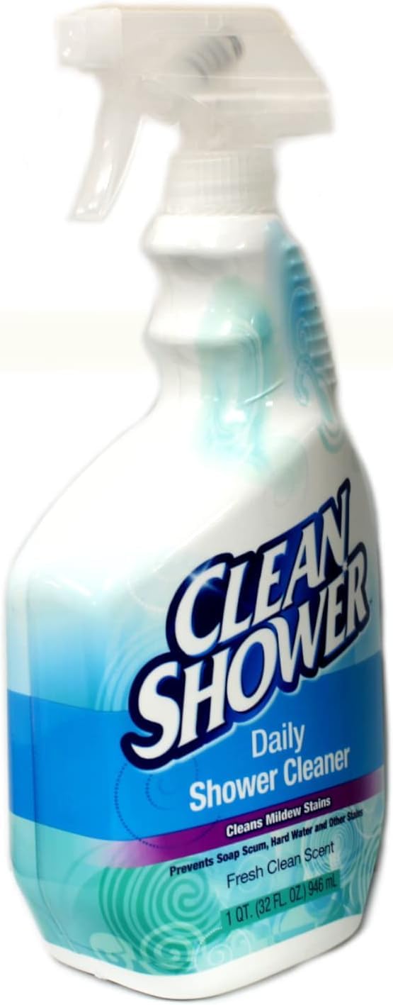 Clean Shower Daily Shower Spray - 32 oz (5 Pack) | Bathroom Cleaning Solution for Tiles, Glass & Fixtures | Prevent Soap Scum & Hard Water Stains