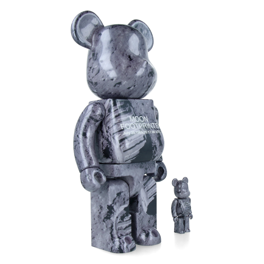 400% + 100% Bearbrick Moon Footprints Collectible Figure - Limited Edition Vinyl Art Toy for Display & Home Decor - Perfect for Collectors, Gifts, and Office Decoration