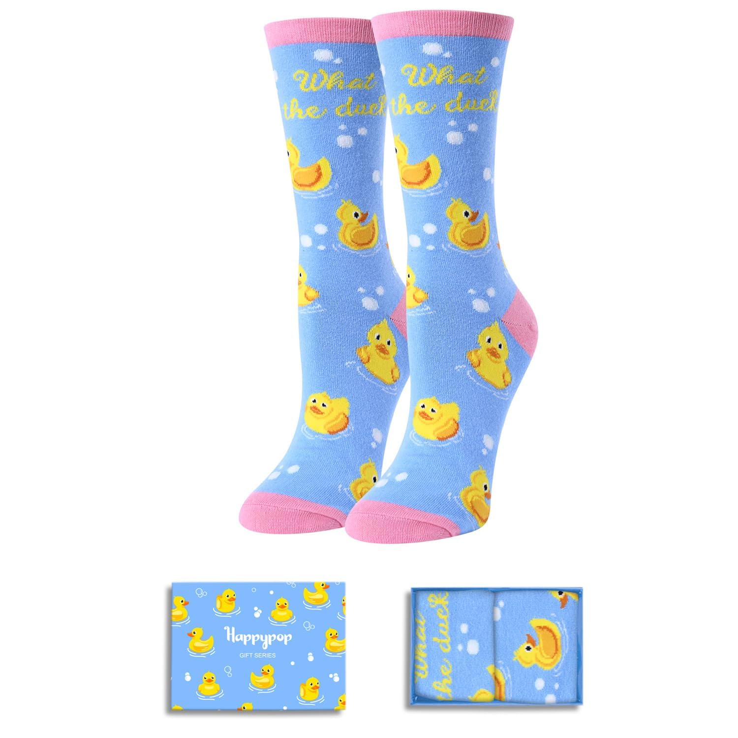 HappyPop Funny Duck & Cat Cow Socks for Women - Cute Bunny Novelty Socks - Perfect Gift for Her - Great for Christmas, Birthdays & Casual Wear
