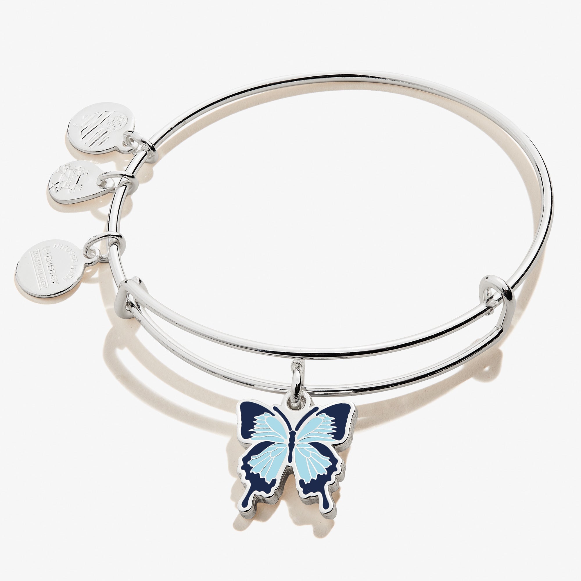 Blue Swallowtail Butterfly Charm Bangle - Elegant Adjustable Bracelet for Women - Perfect for Parties, Weddings & Everyday Wear