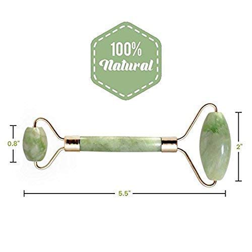 ON STORE Jade Facial Roller & Massager - Natural Green Jade Stone for Face, Eye, Neck & Foot Massage - Skin Care & Relaxation Tool - Perfect for Home Spa, Self-Care & Stress Relief