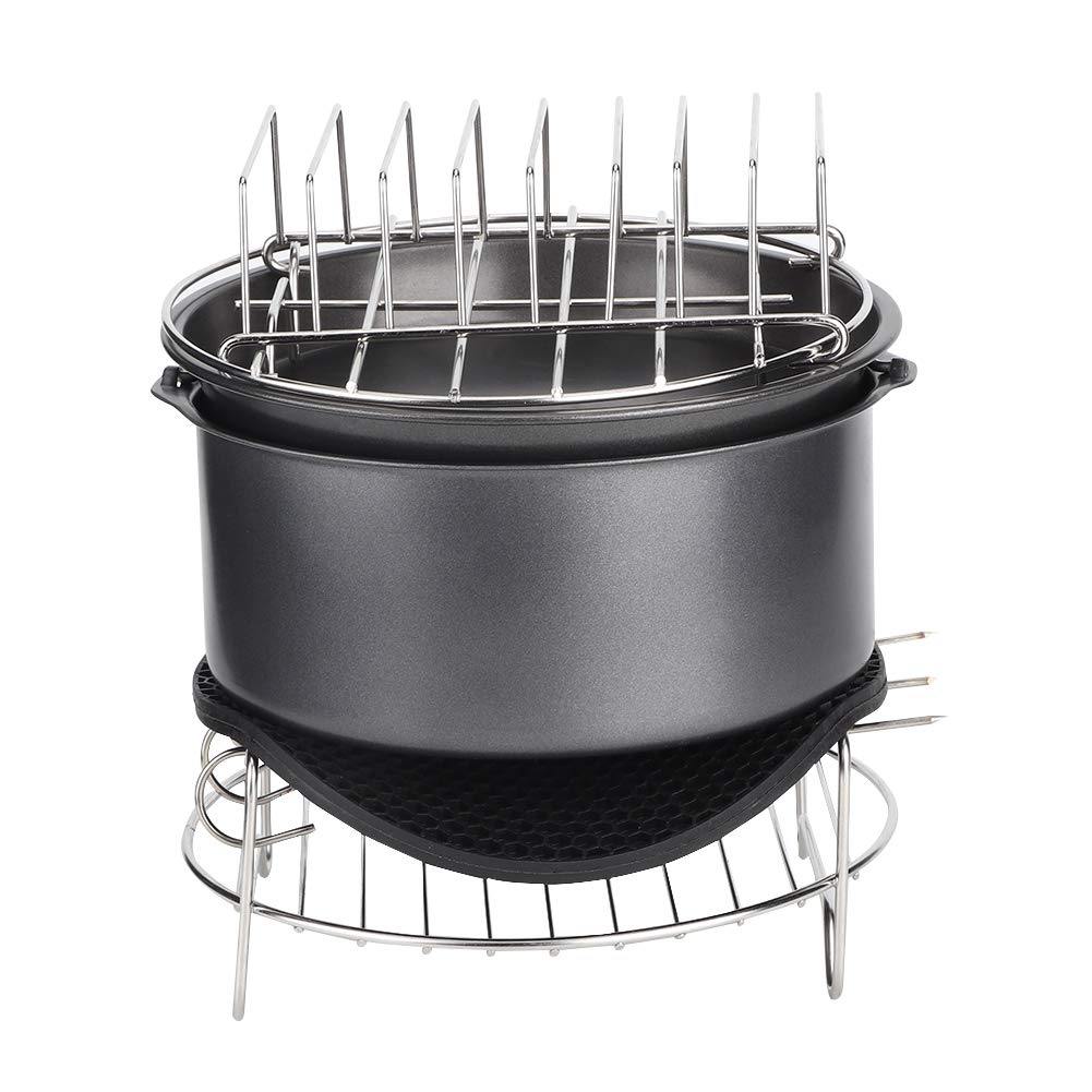 7-Piece Air Fryer Accessories Set - Nonstick BBQ Grill Pan, Baking Rack & Kitchen Tools for 3.6L Air Fryers | Perfect for Healthy Cooking, Meal Prep & Family Gatherings