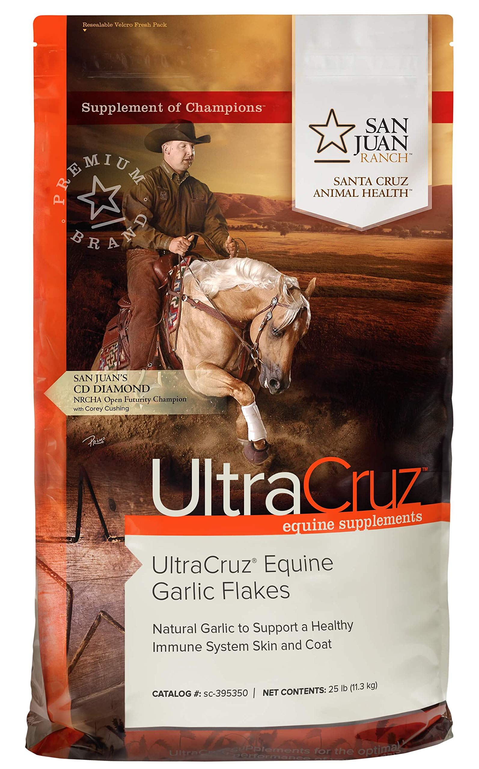UltraCruz Equine Garlic Flakes Supplement for Horses - 25 lb | Natural Immune Support & Fly Repellent | Perfect for Daily Feeding & Pasture Grazing