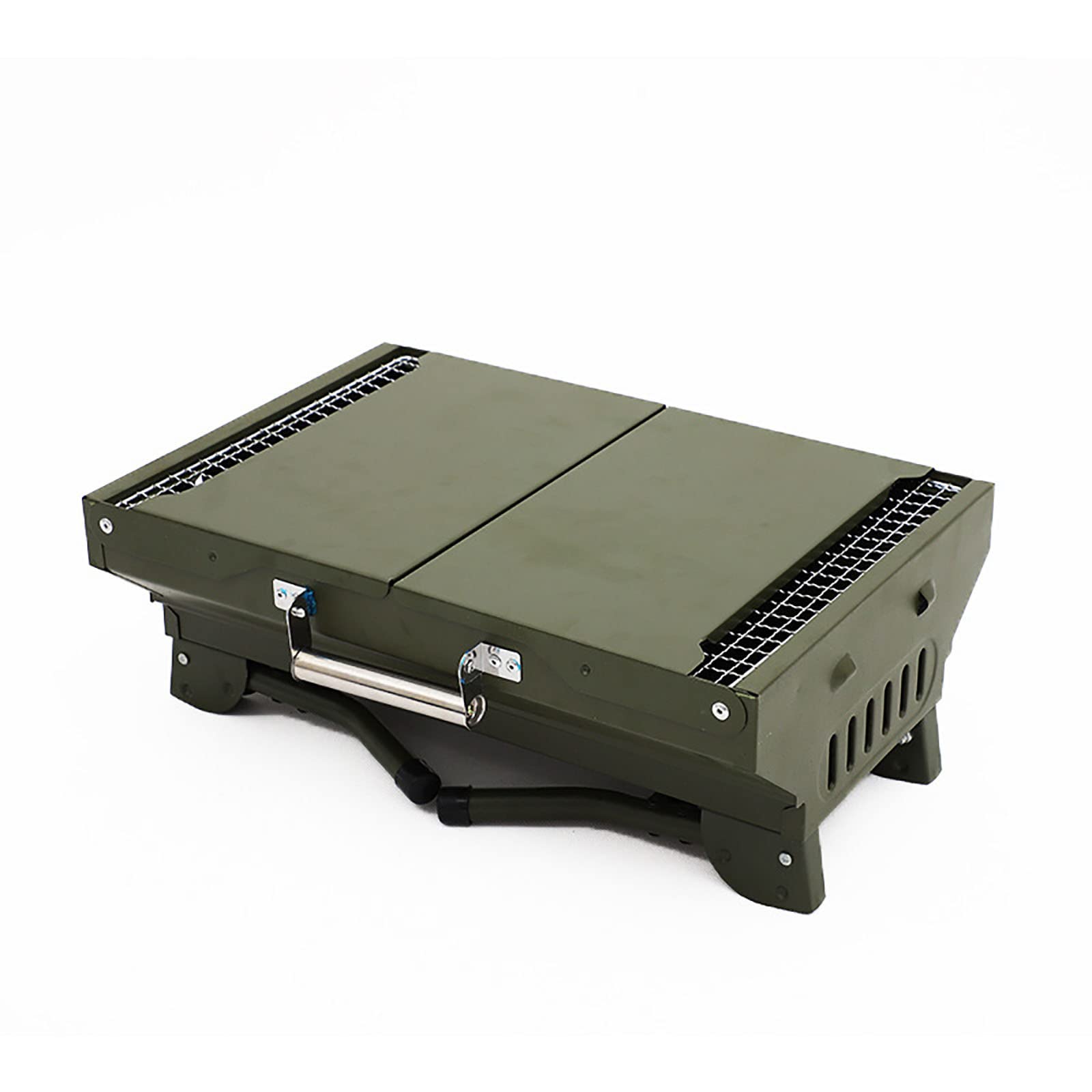 Portable Small Smoker Grill for Outdoor Cooking - Upgraded Stainless Steel BBQ Grill with Lightweight & Stable Design - Perfect for Camping, Picnics, Backyard Parties and Tailgating